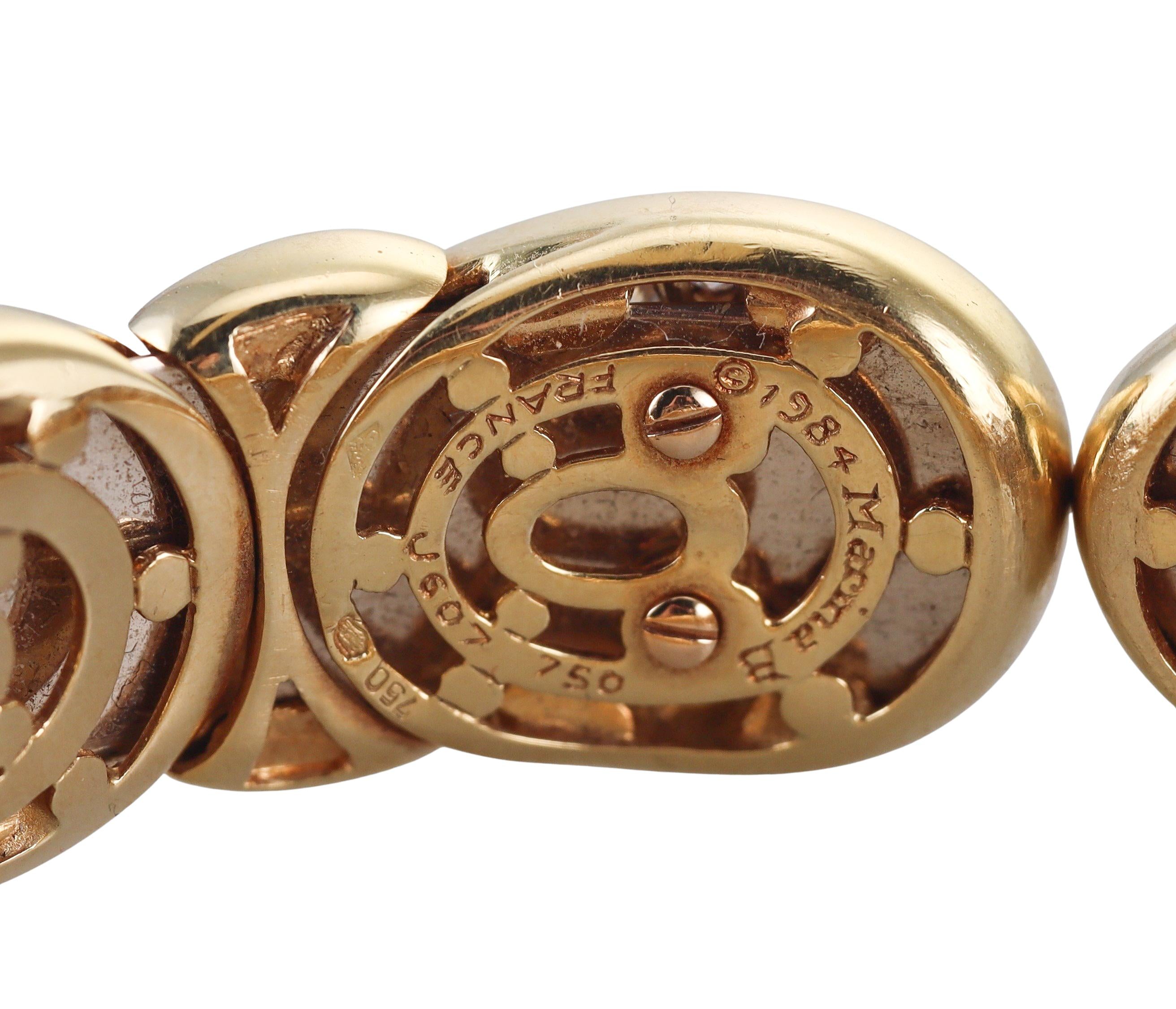 Marina B Huitre Turquoise Diamond Gold Bracelet