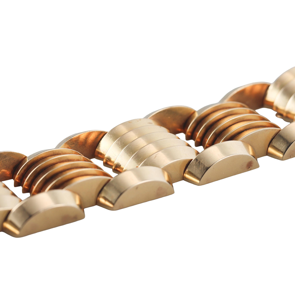 Vintage Retro Wide Link Gold Tank Bracelet