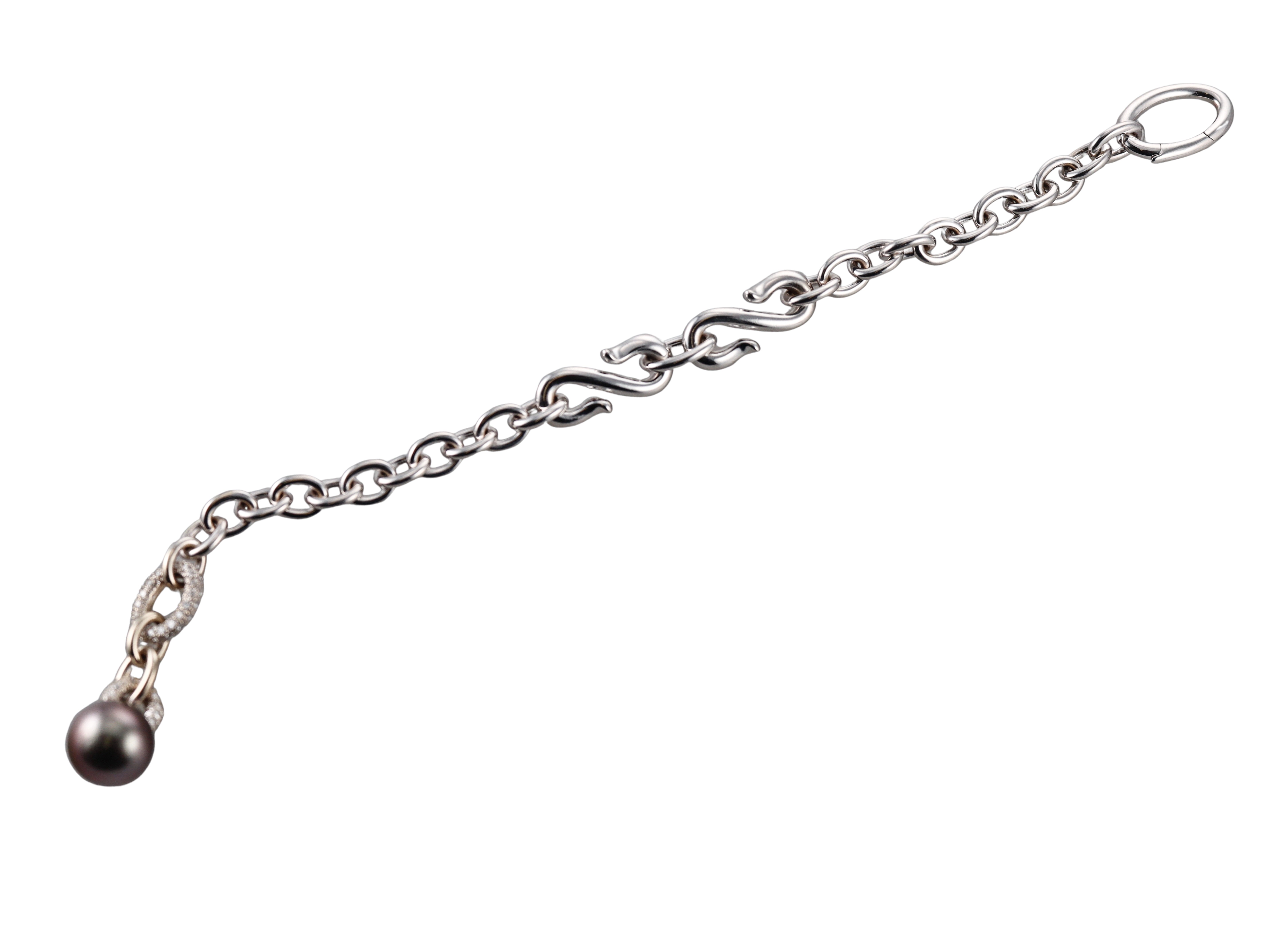 Mikimoto Gold Diamond Tahitian South Sea Pearl Charm Bracelet