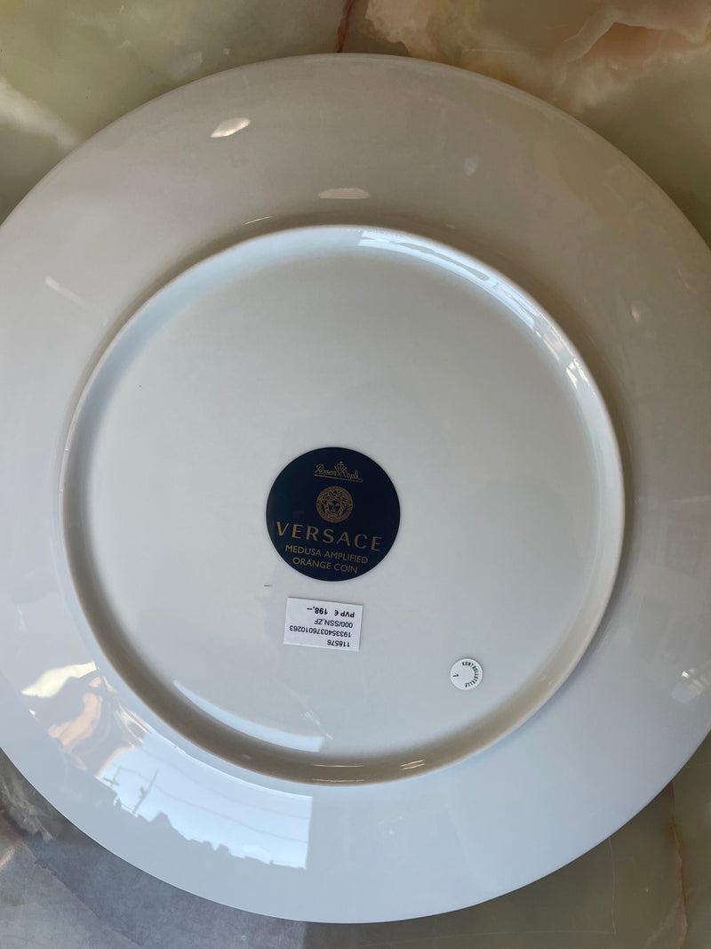 Versace by Rosenthal Medusa Amplified Orange Coin Service Plate 10263