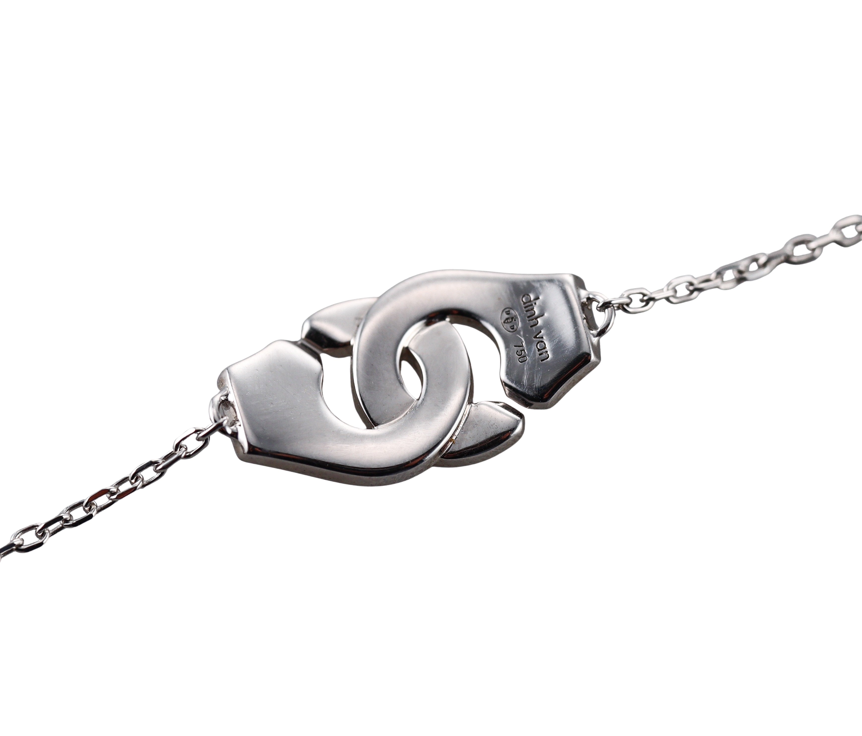 Dinh Van Menottes R8 White Gold Diamond Bracelet