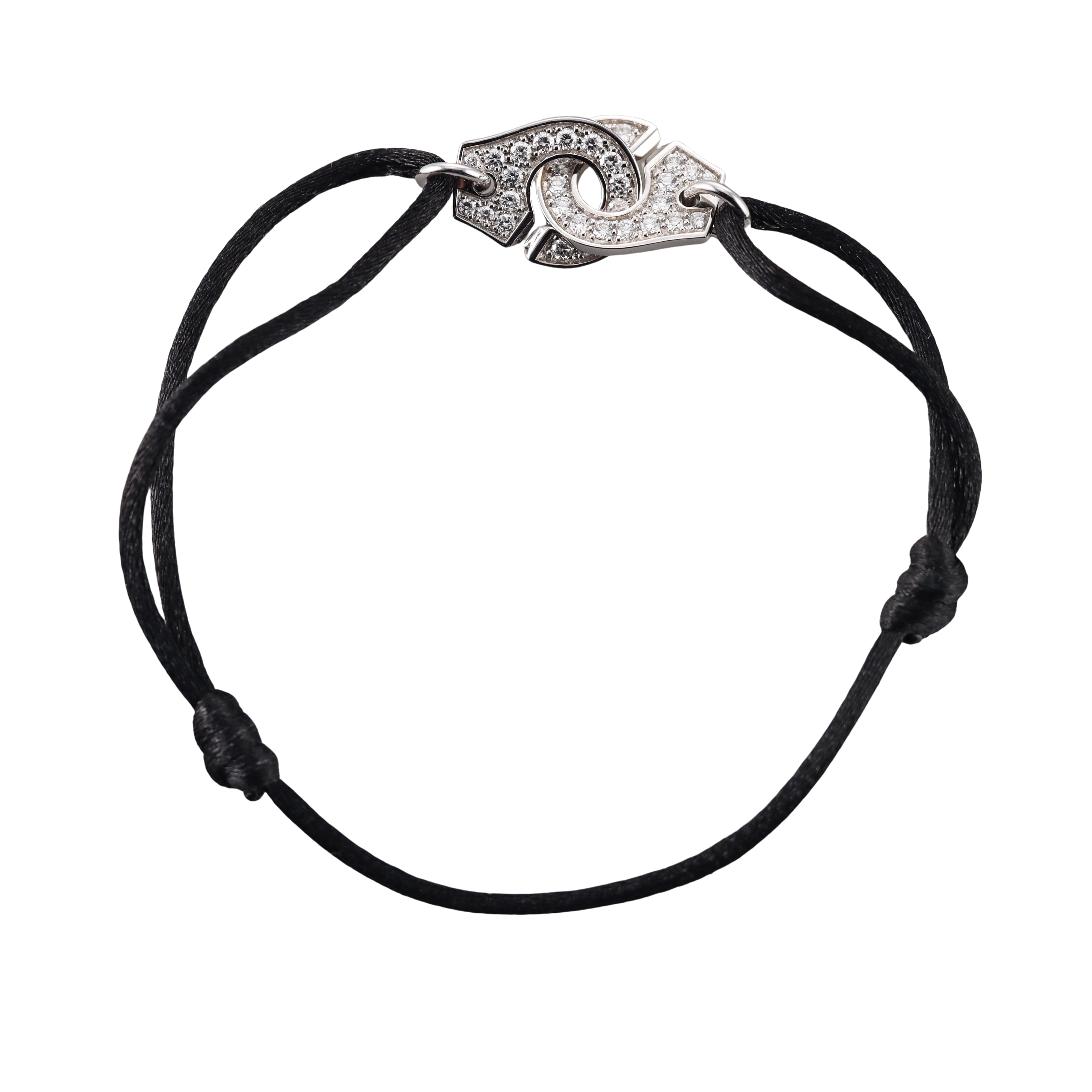 Dinh Van Menottes R12 White Gold Diamond Cord Bracelet