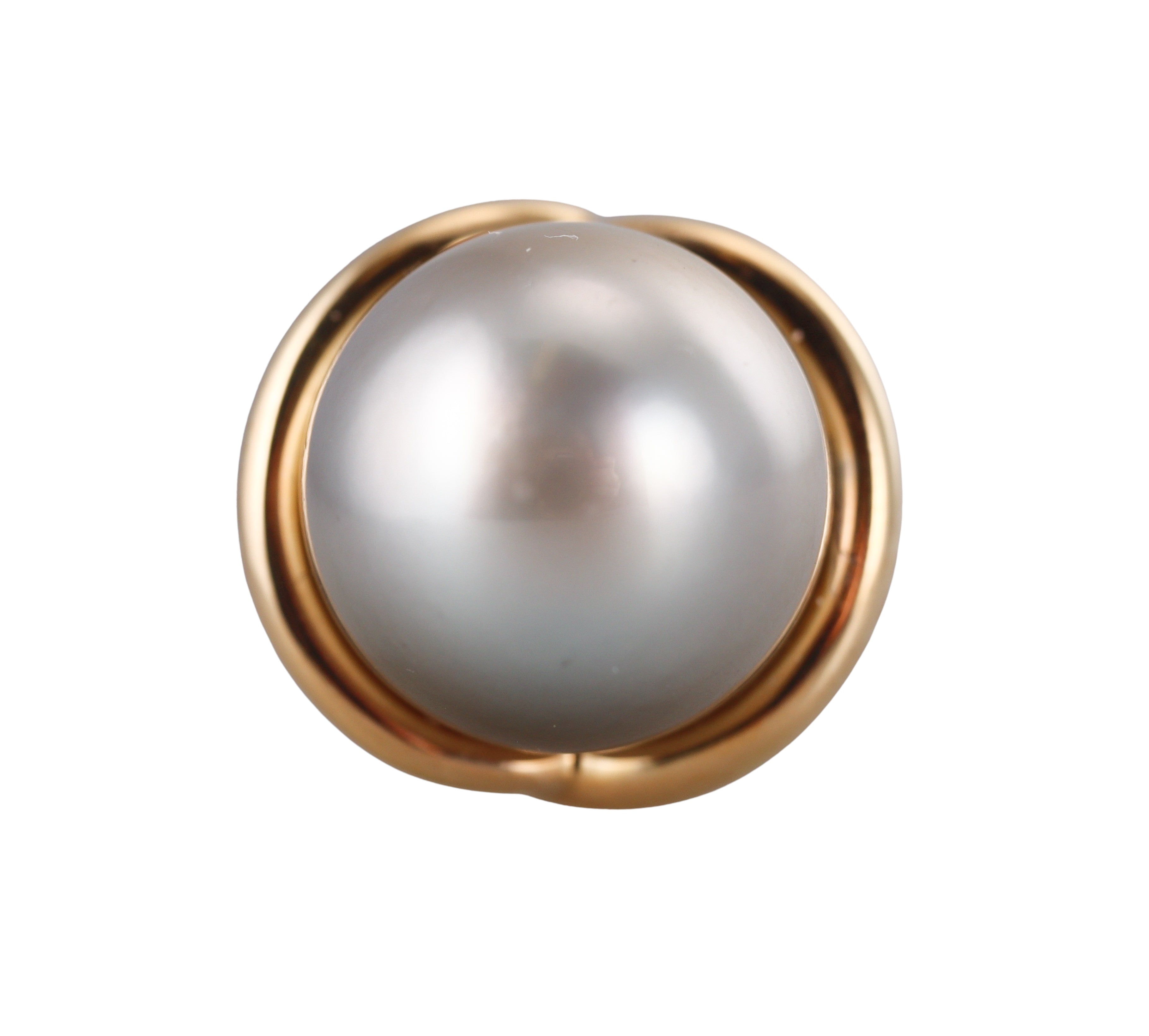 Angela Cummings Assael Diamond South Sea Tahitian Pearl Gold Platinum Ring