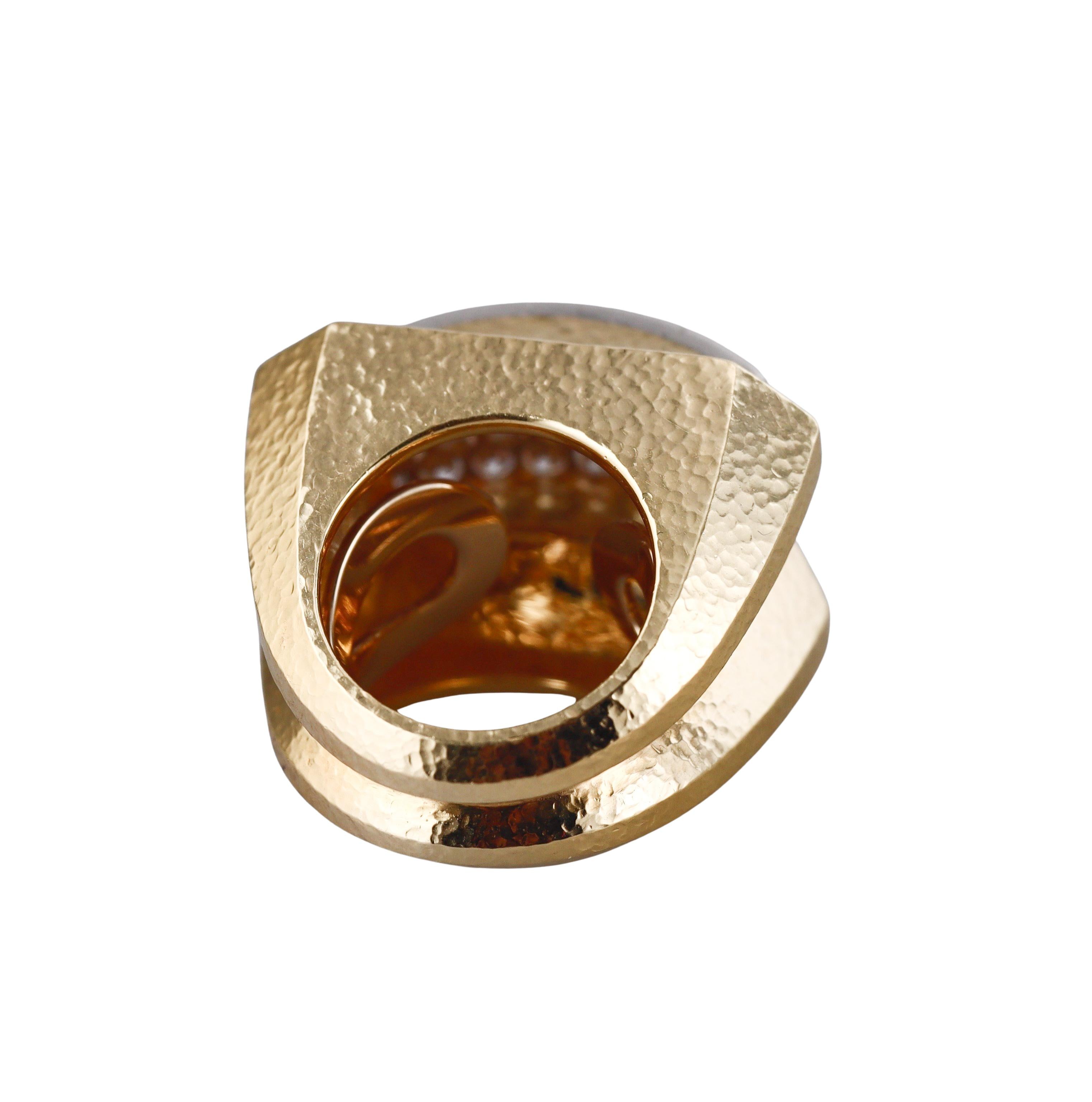 David Webb Overpass Diamond Gold Platinum Ring