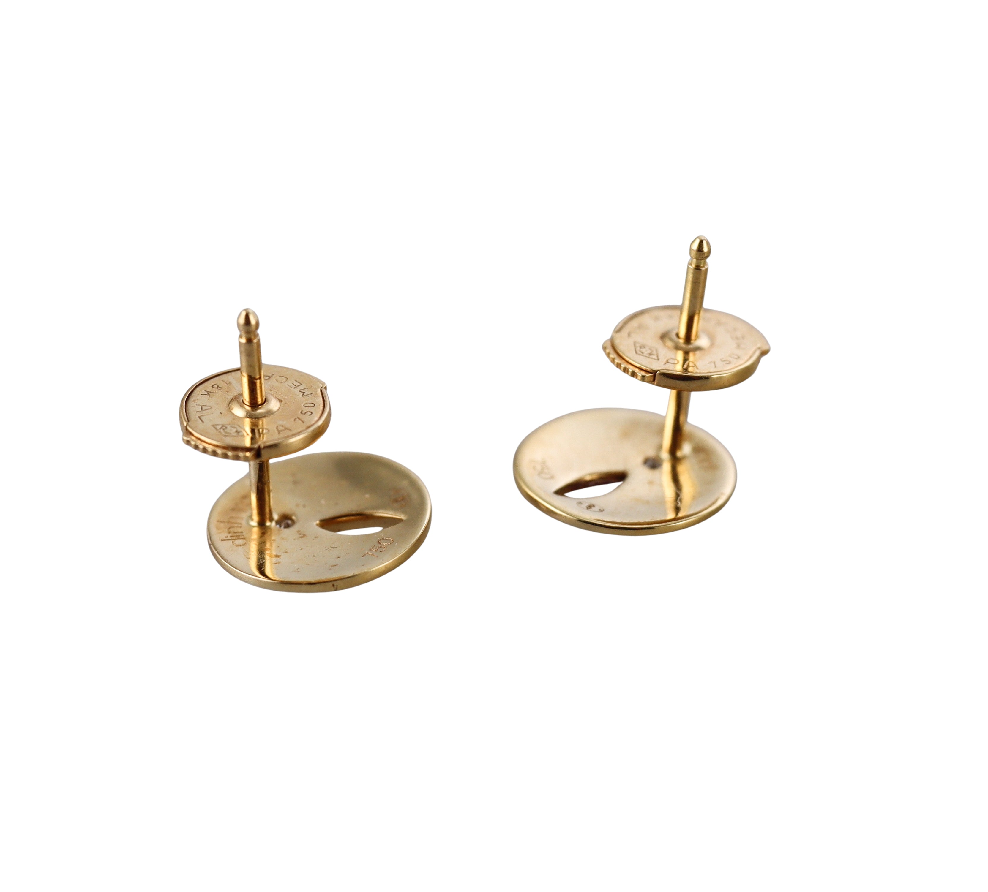 Dinh Van Yellow Gold Diamond Stud Earrings