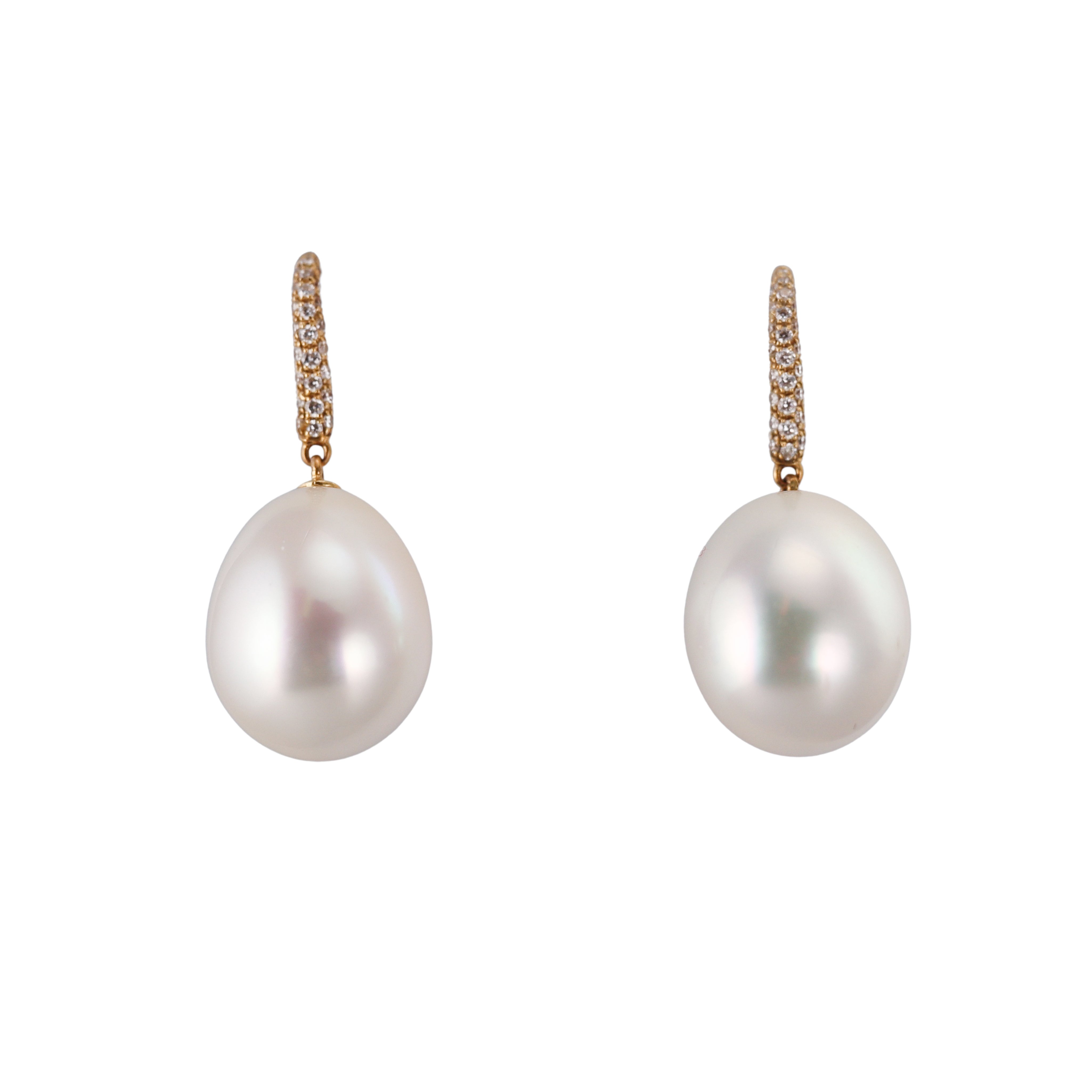 Assael South Sea Pearl Diamond Yellow Gold Drop Earrings