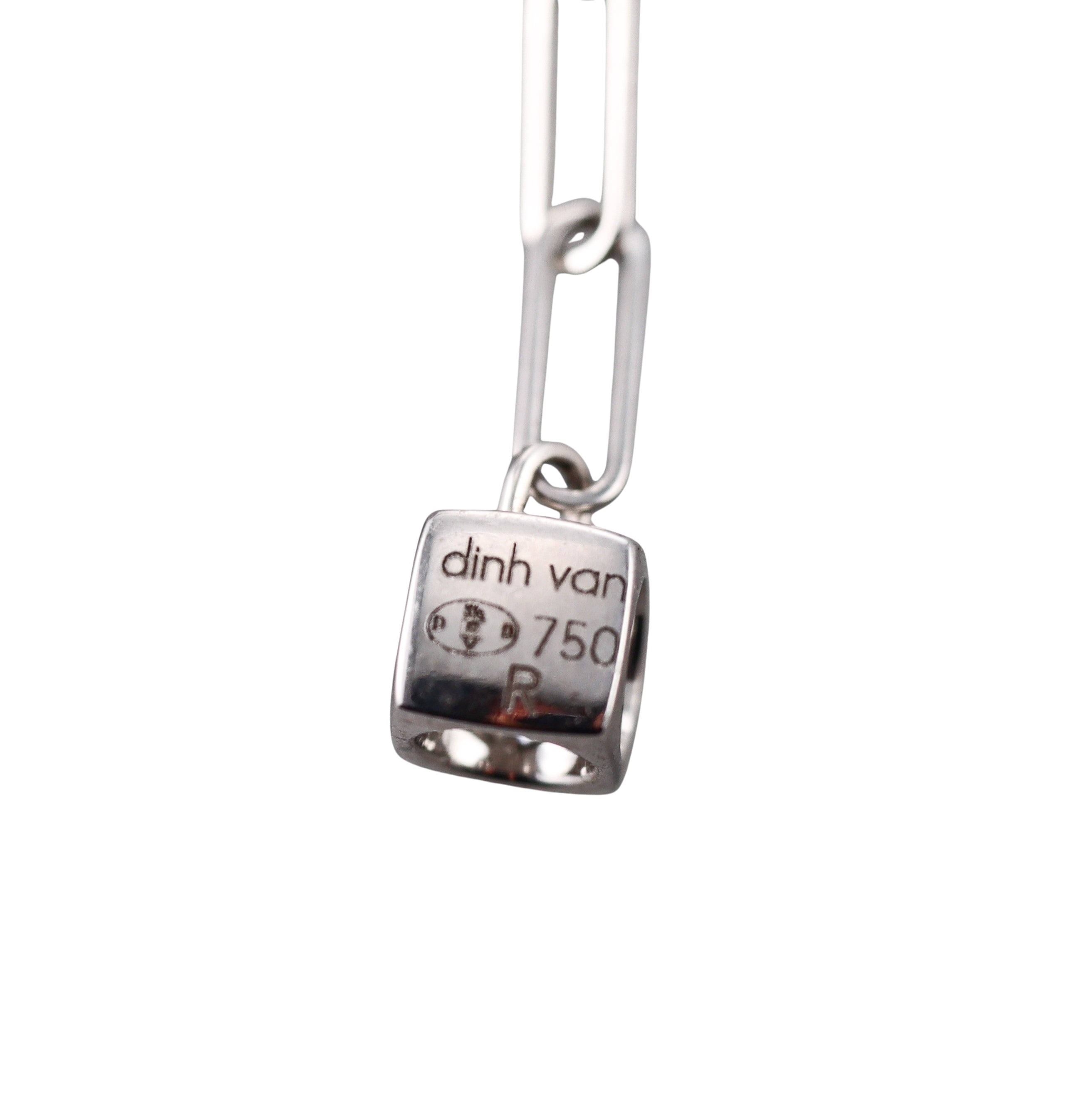 Dinh Van Le Cube White Gold Diamond Drop Earrings