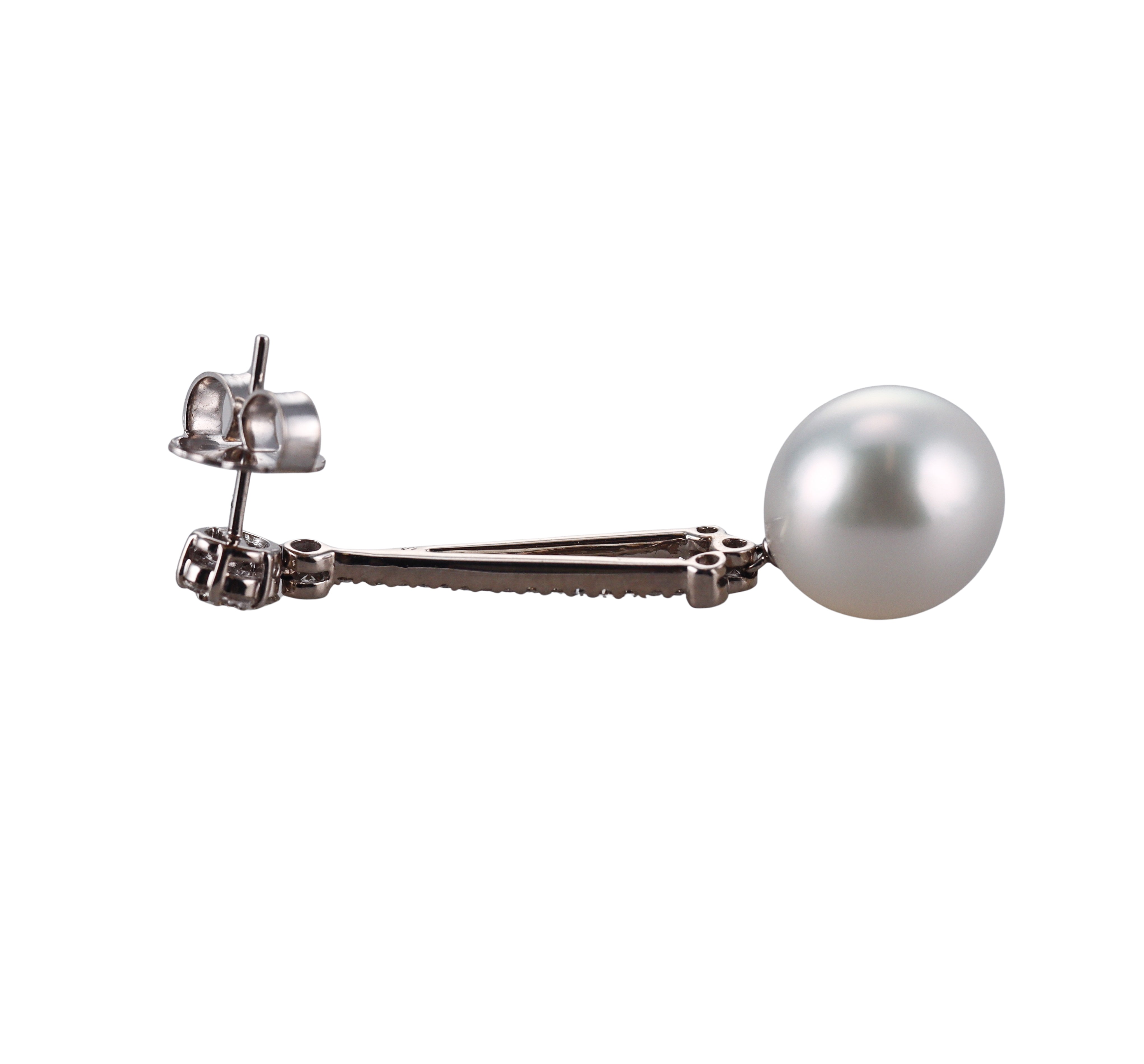 Assael South Sea Pearl Diamond Gold Drop Earrings