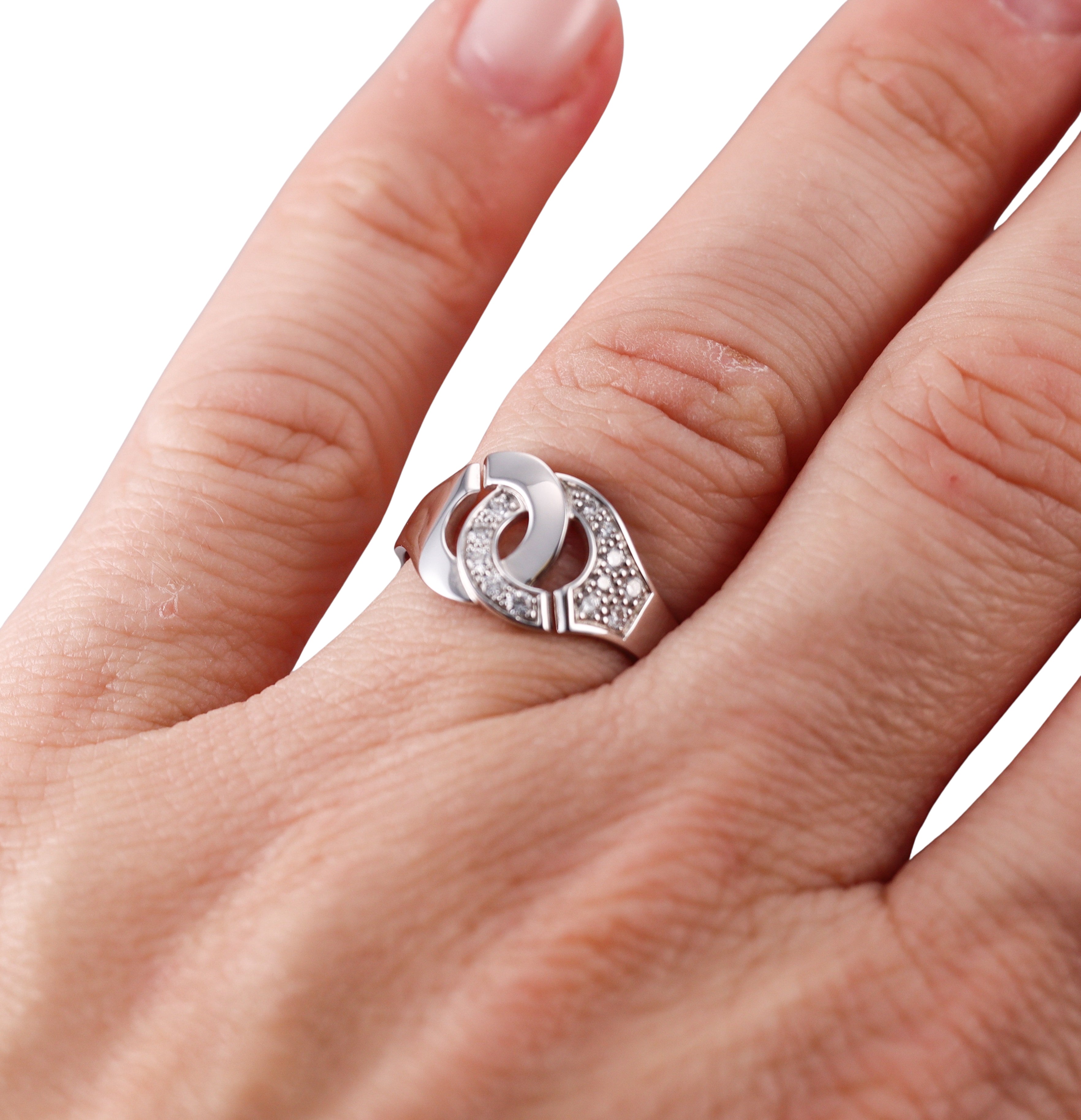 Dinh Van Menottes R10 White Gold Diamond Ring