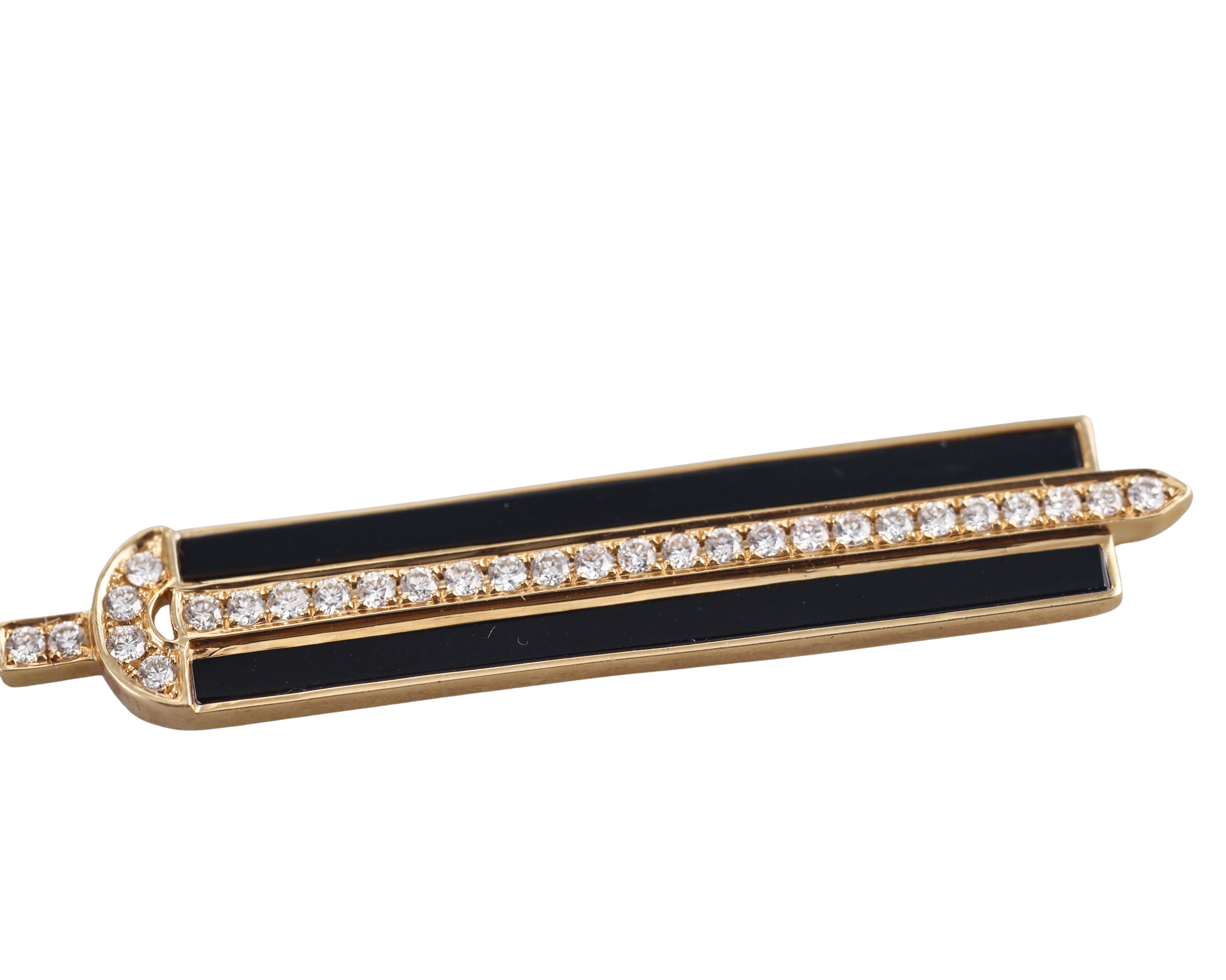 Doves Doron Paloma Diamond Onyx Gold Drop Earrings