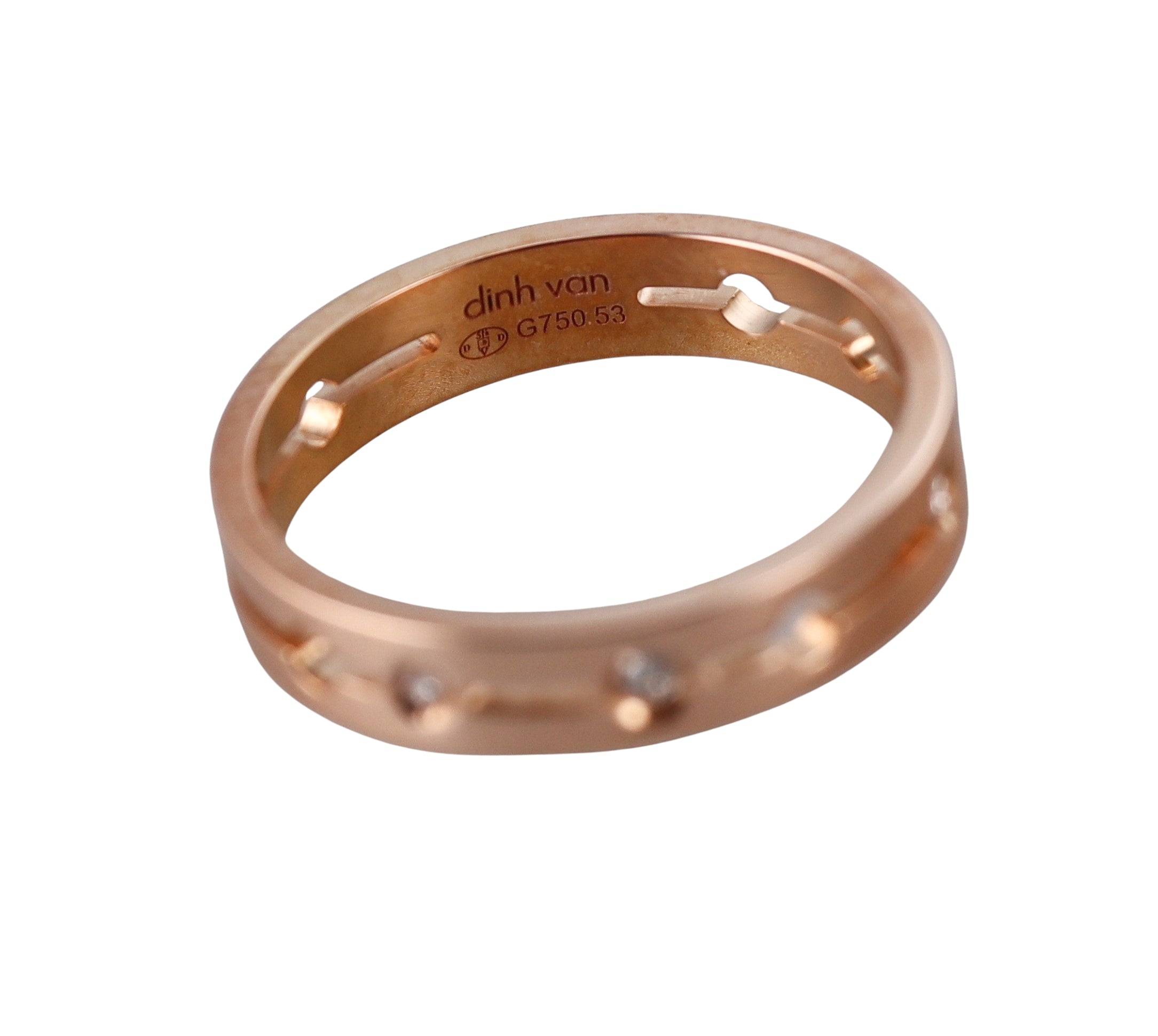 Dinh Van Pulse Rose Gold Diamond Band Ring Small Model