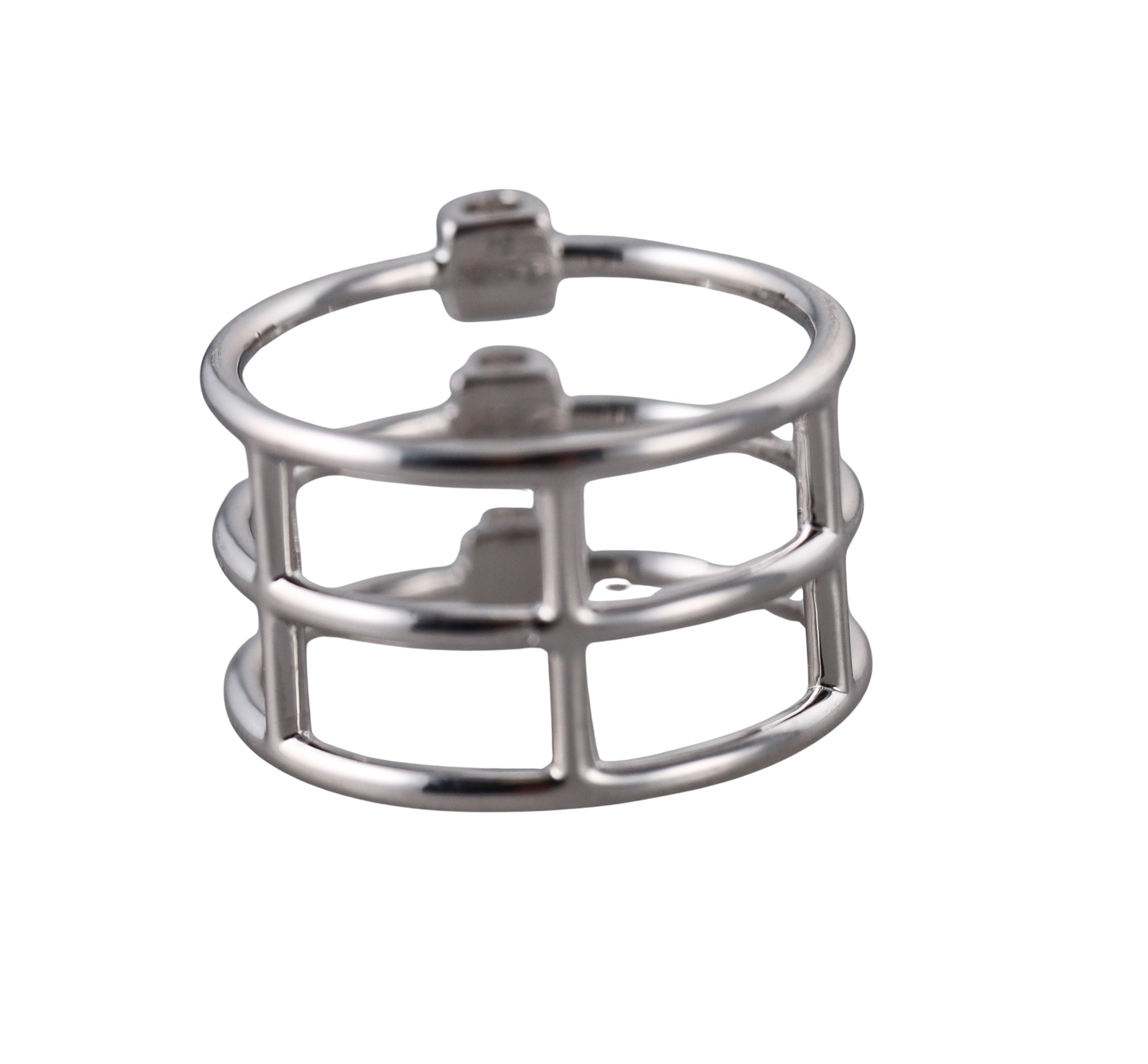 Dinh Van Le Cube Diamond White Gold 3 Stone Band Ring