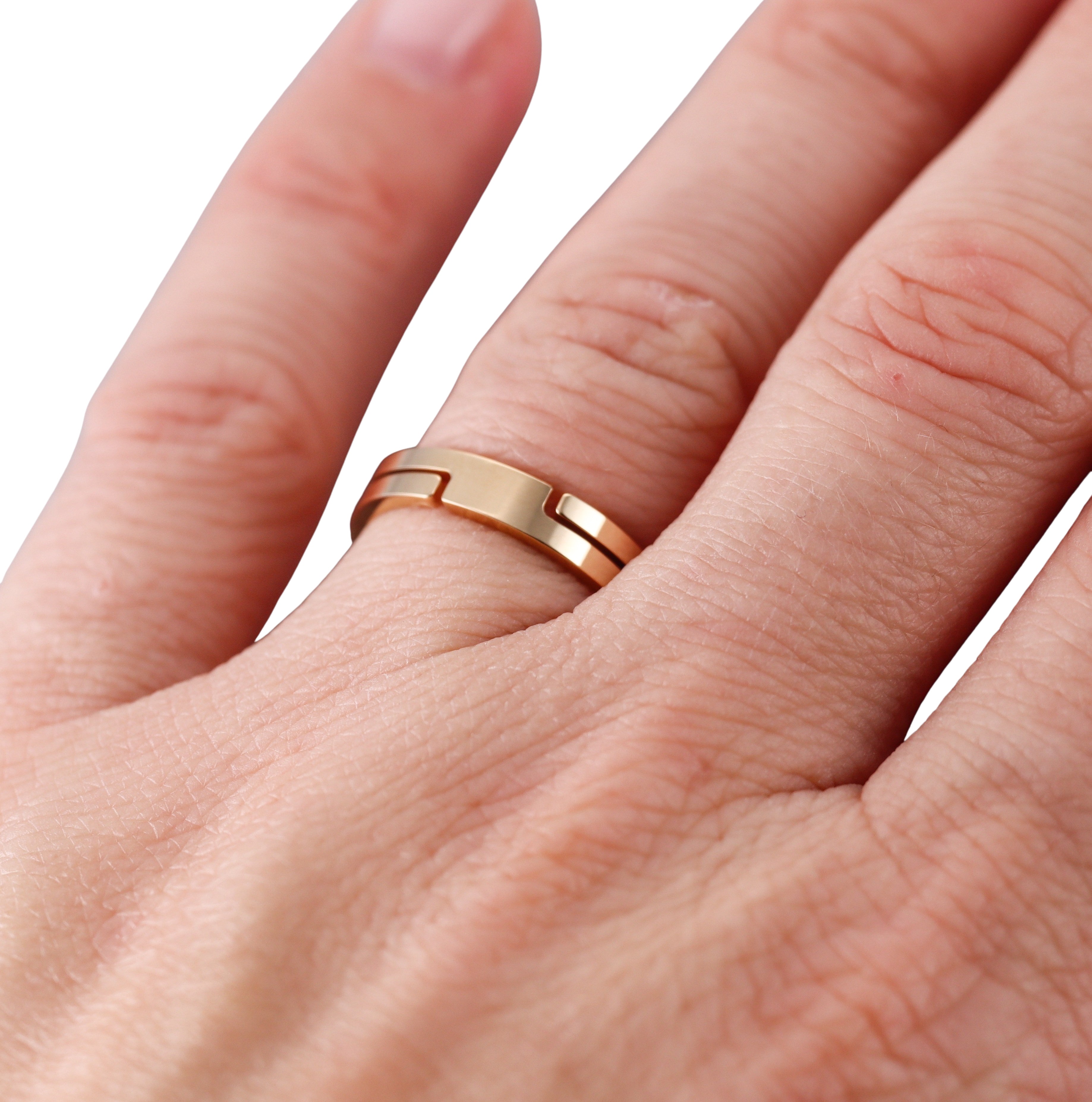 Dinh Van Seventies Yellow Gold Band Ring Small Model