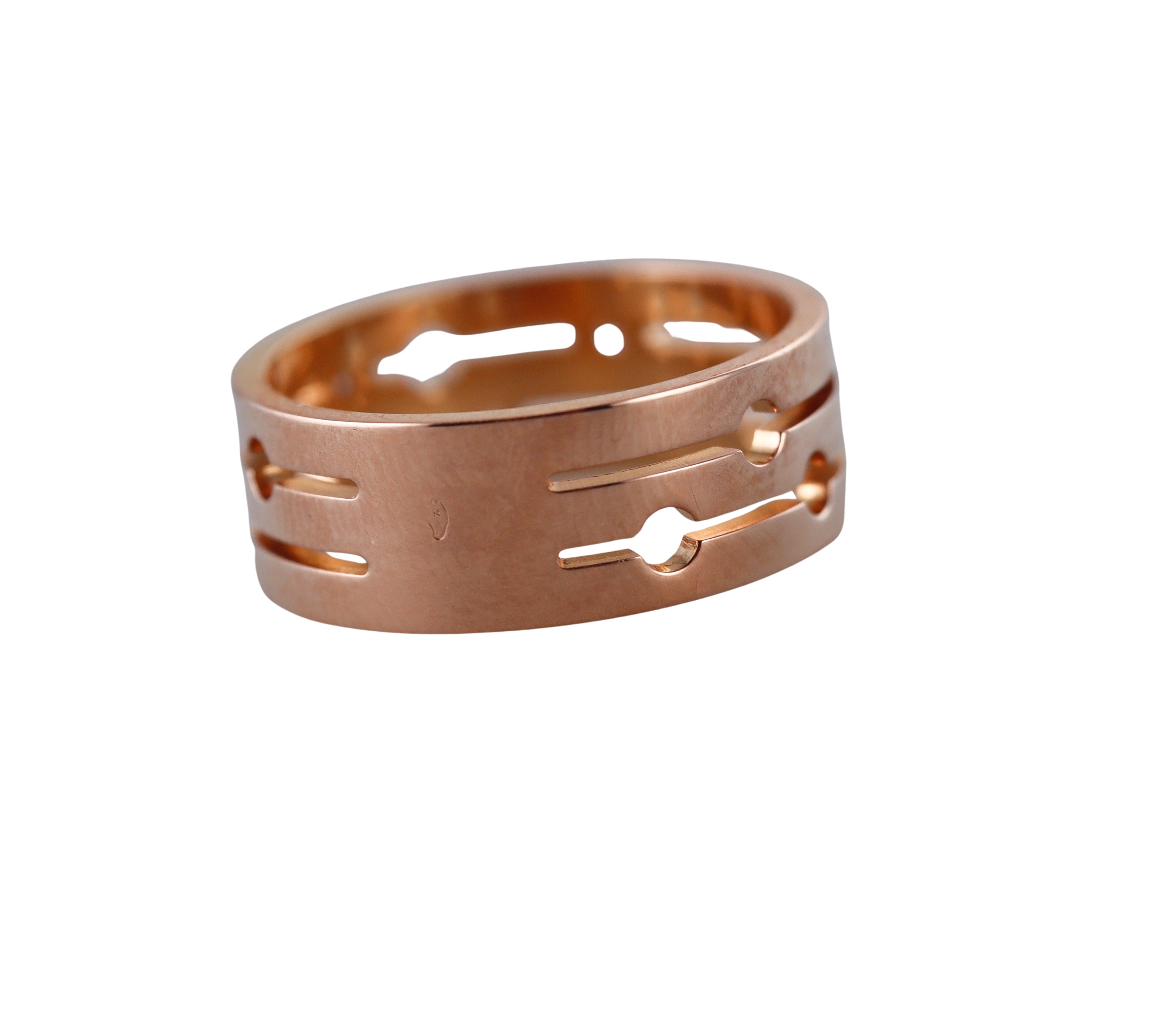 Dinh Van Pulse Rose Gold Diamond Band Ring Medium Model