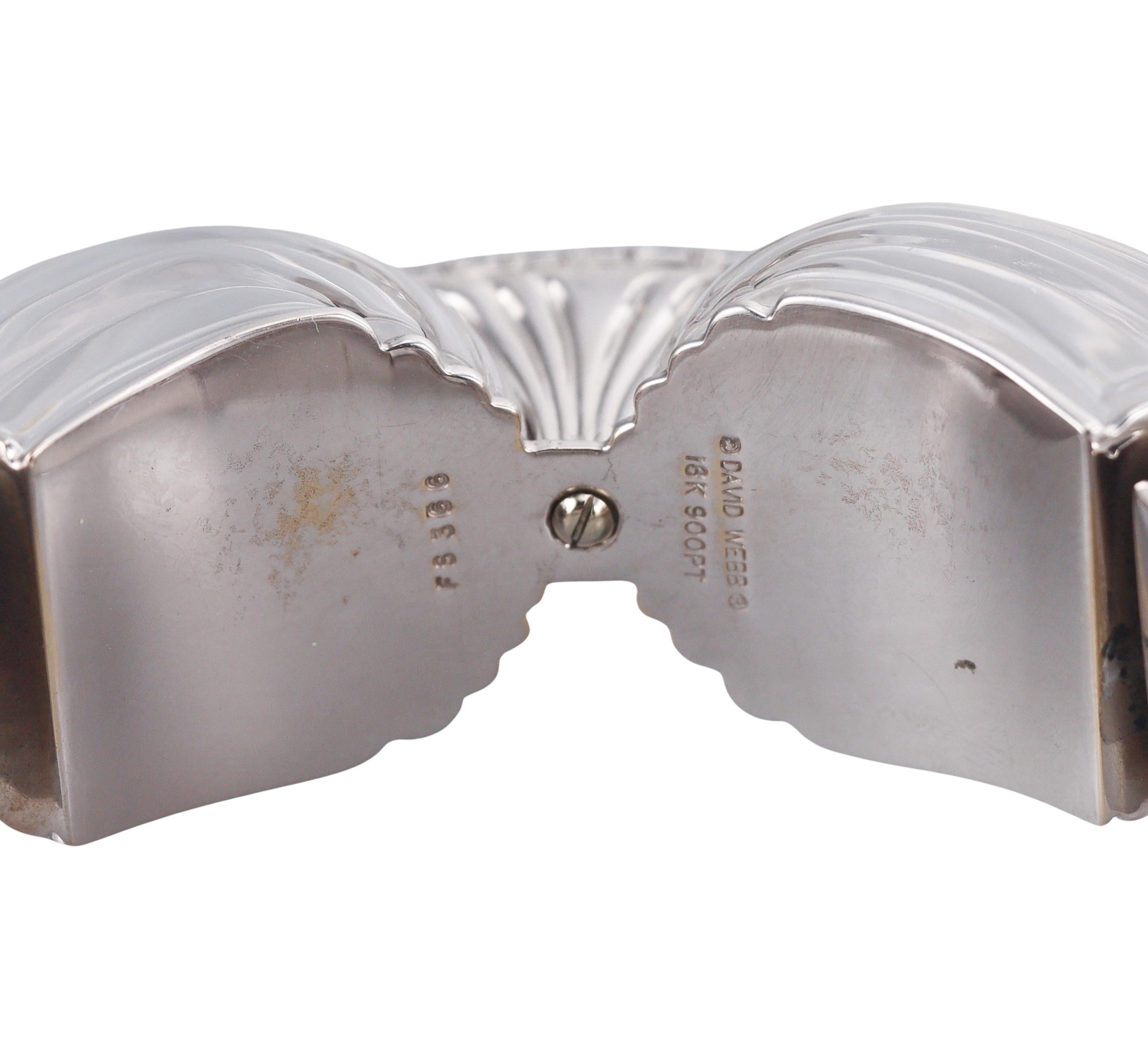 David Webb Twilight Rock Crystal Diamond Gold Platinum Bracelet