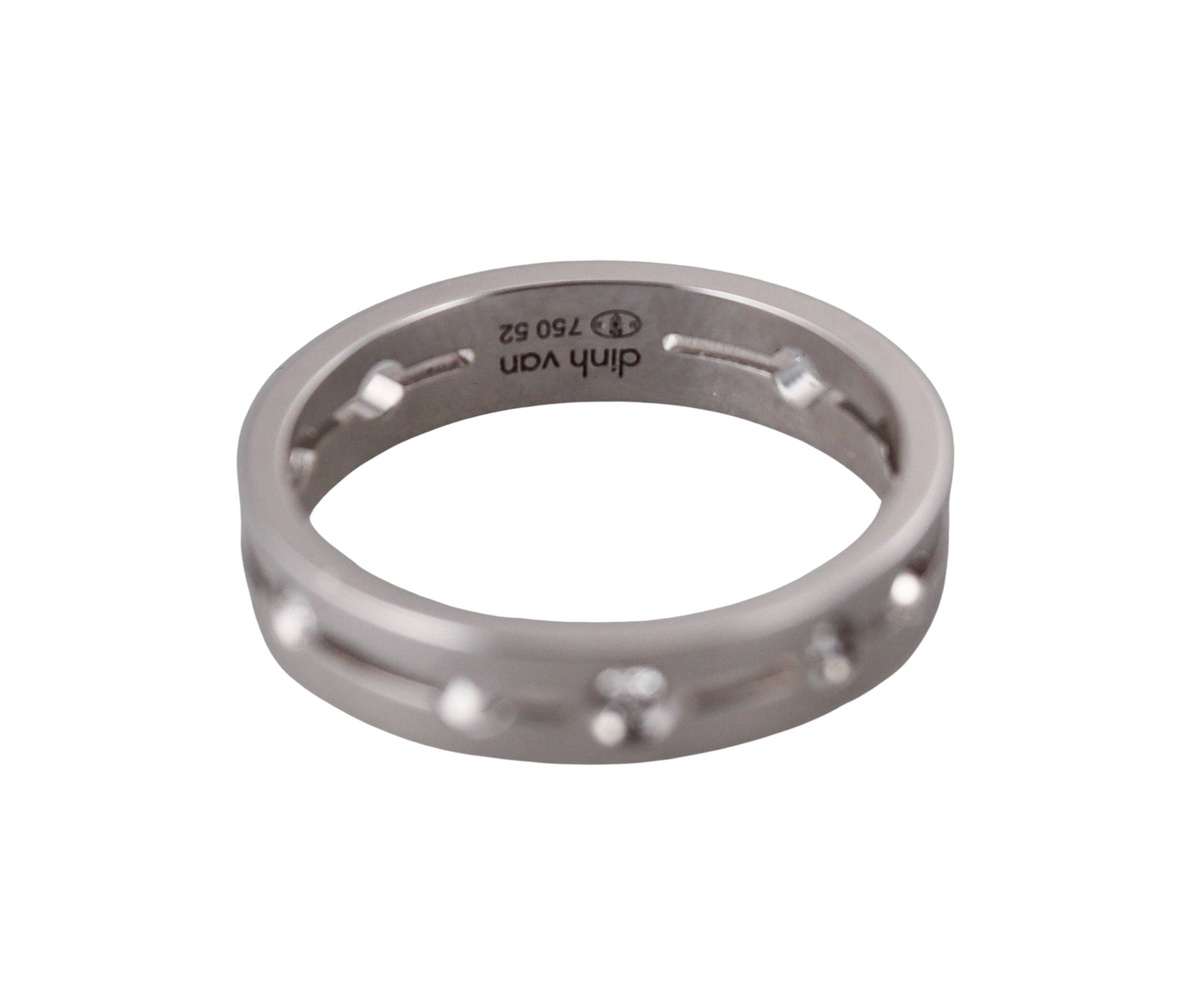 Dinh Van Pulse White Gold Diamond Band Ring Small Model