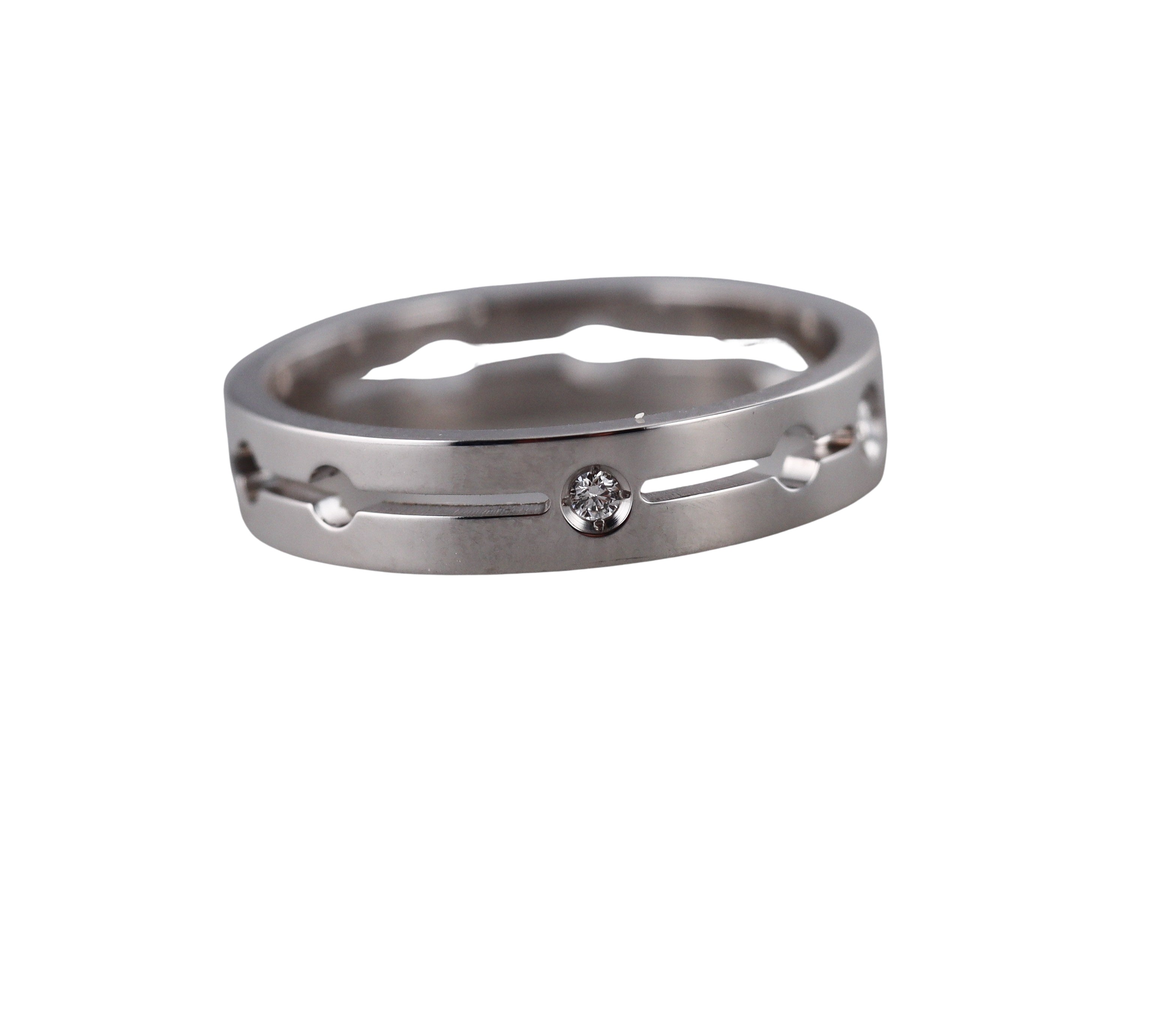 Dinh Van Pulse White Gold Diamond Band Ring Small Model