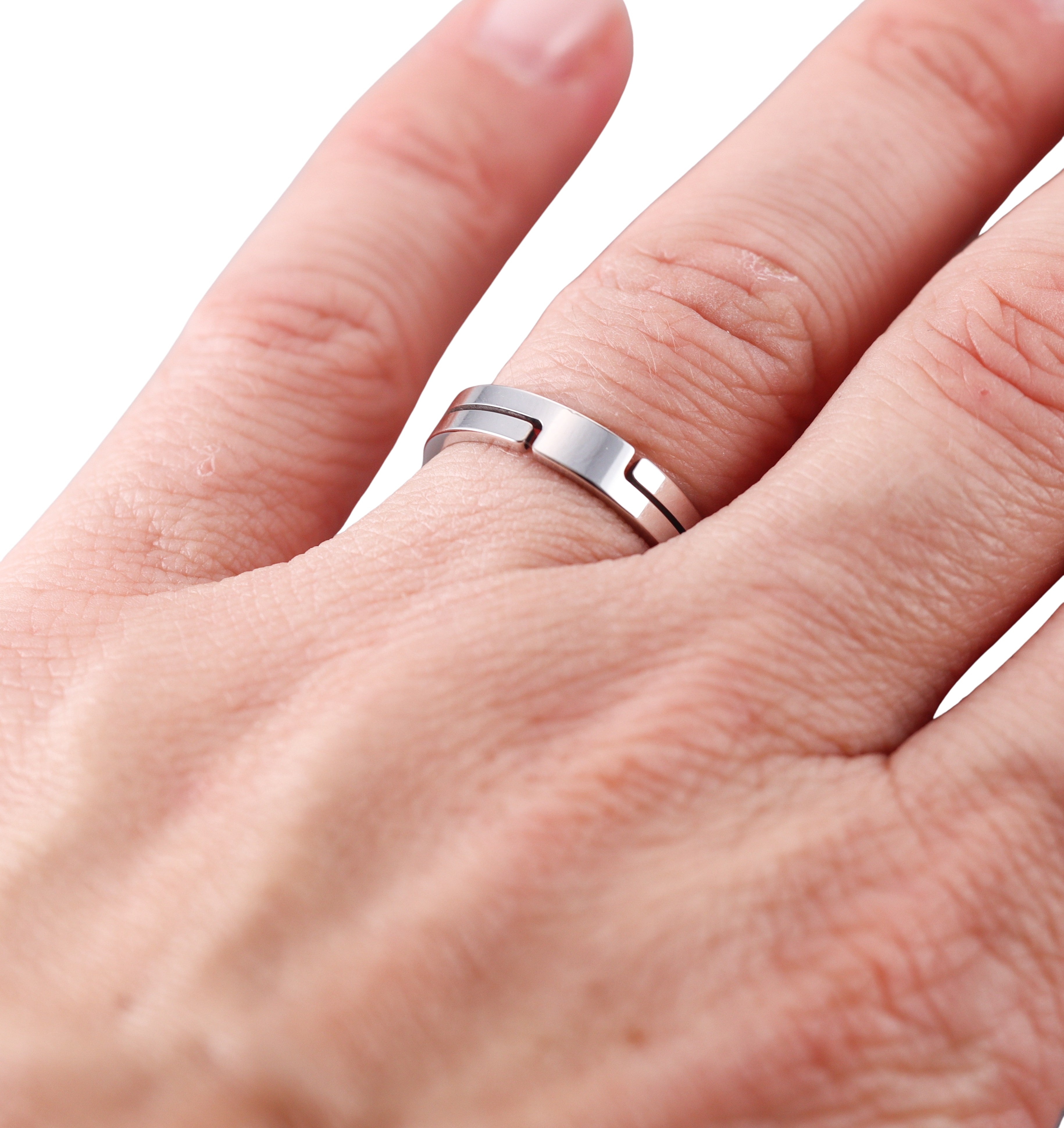 Dinh Van Seventies White Gold Band Ring Small Model
