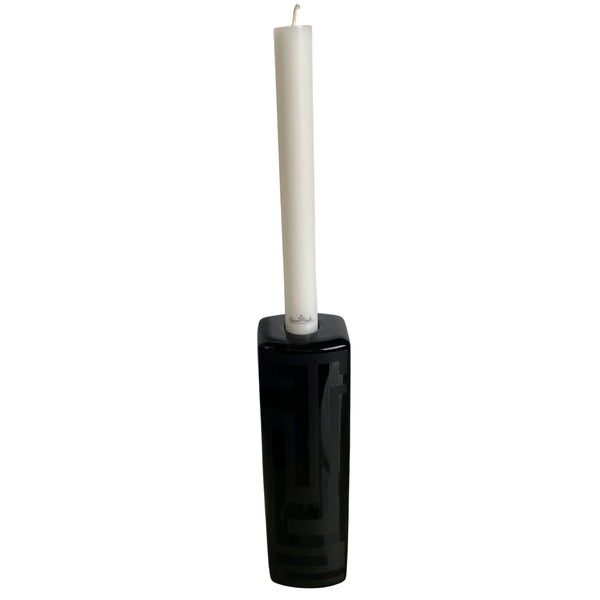 Versace by Rosenthal Dedalo Black Candle Holder Set of 2 With Candle 059227