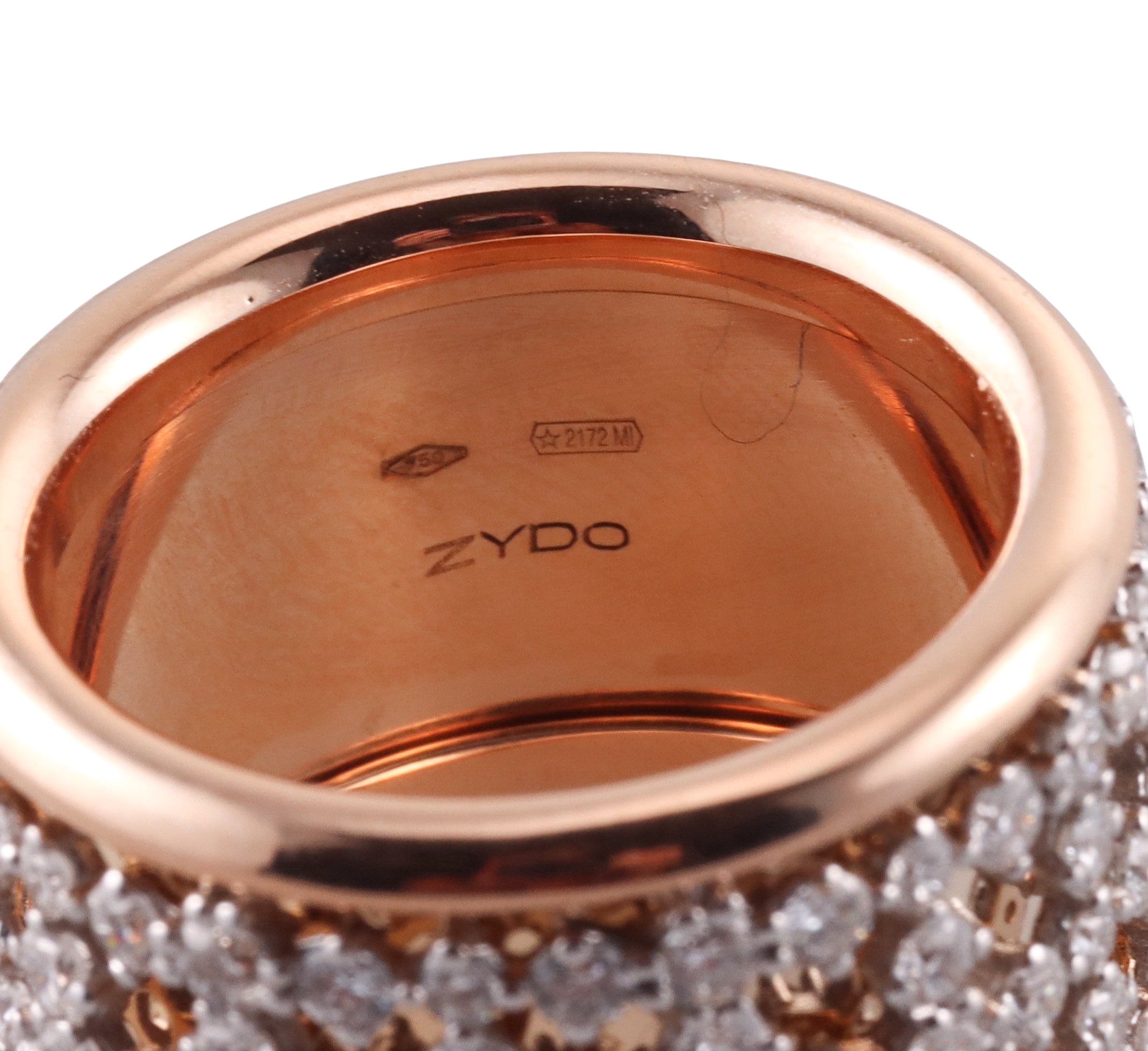 Zydo Diamond Gold Wide Band Ring