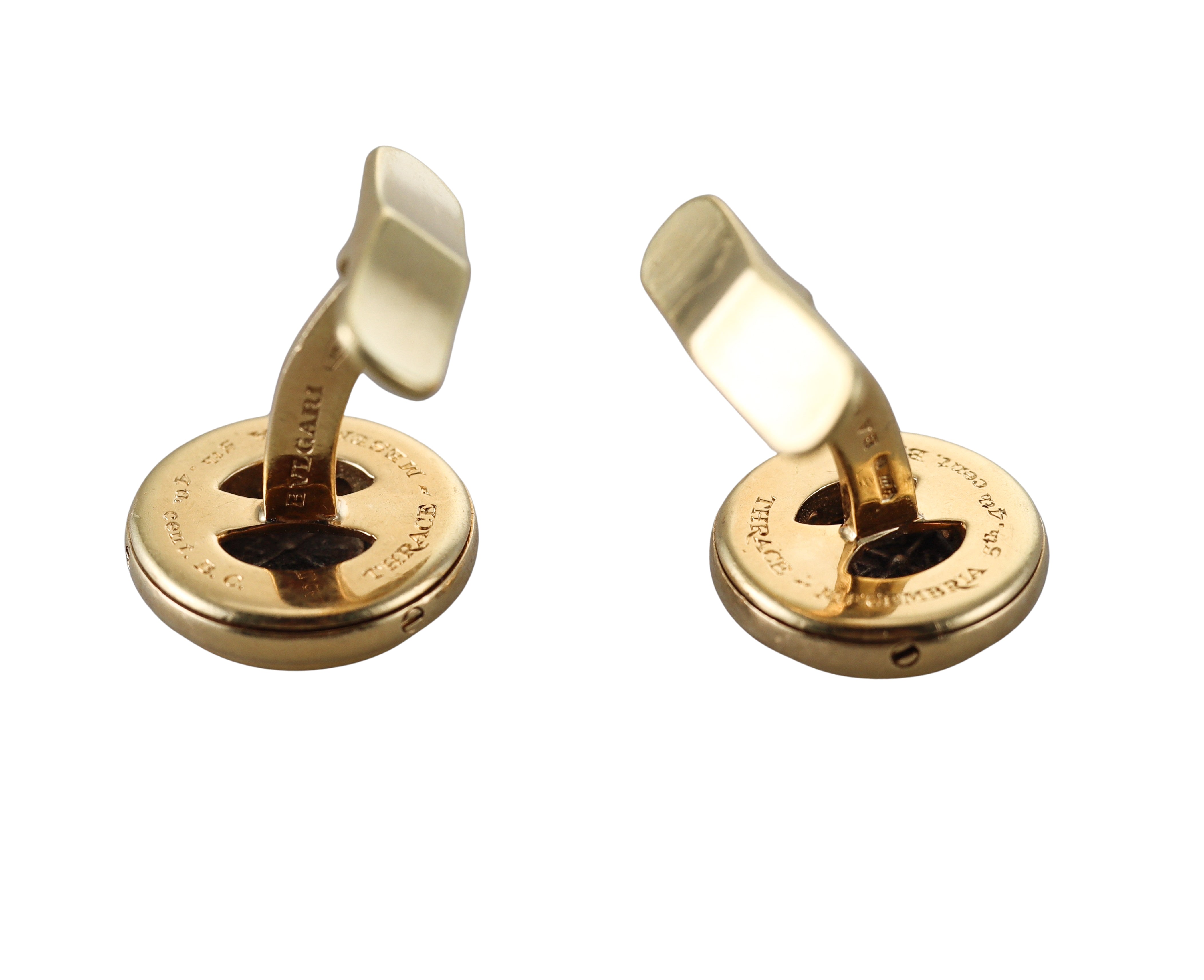Bulgari Bvlgari Ancient Coin Gold Cufflinks Thrace Mesembria, 5th 4th
