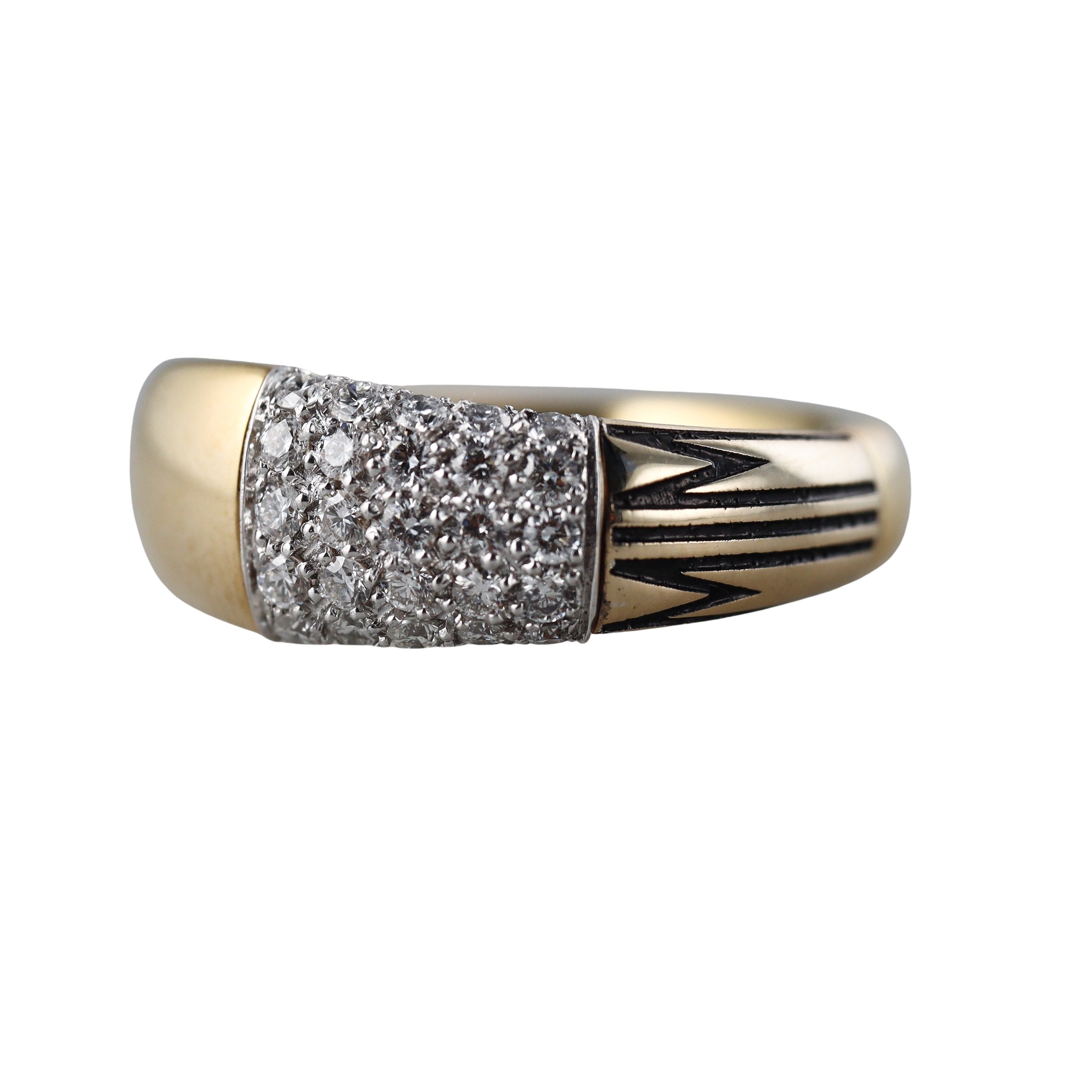 Mimi Milano Tam Tam Diamond Enamel Yellow Gold Ring