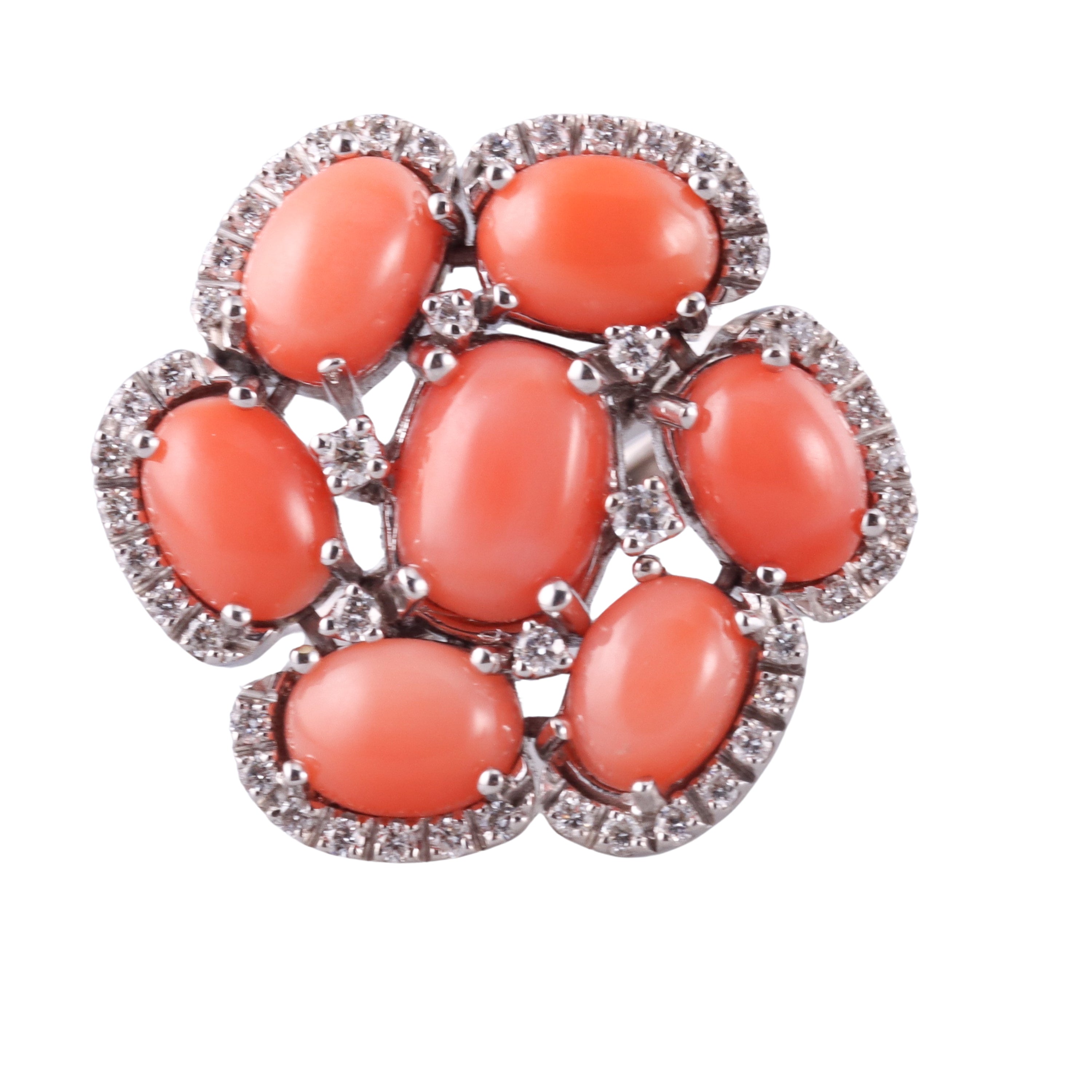 Zydo Diamond Coral Cocktail Ring