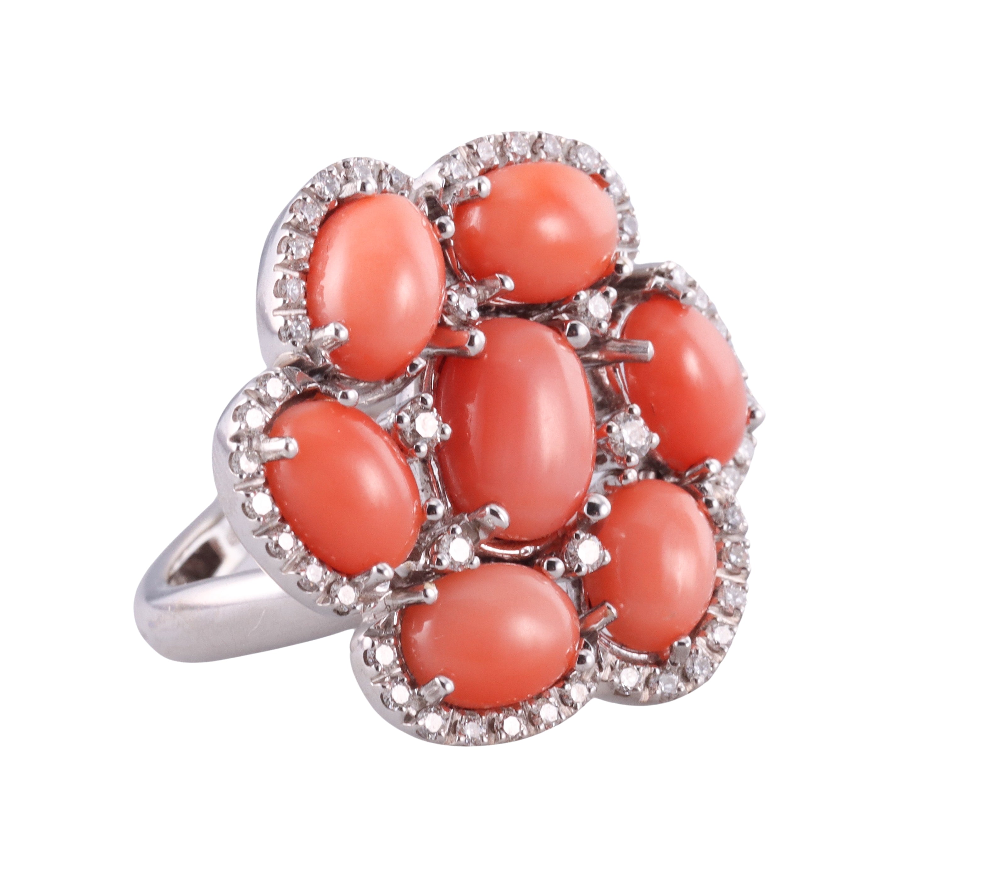 Zydo Diamond Coral Cocktail Ring