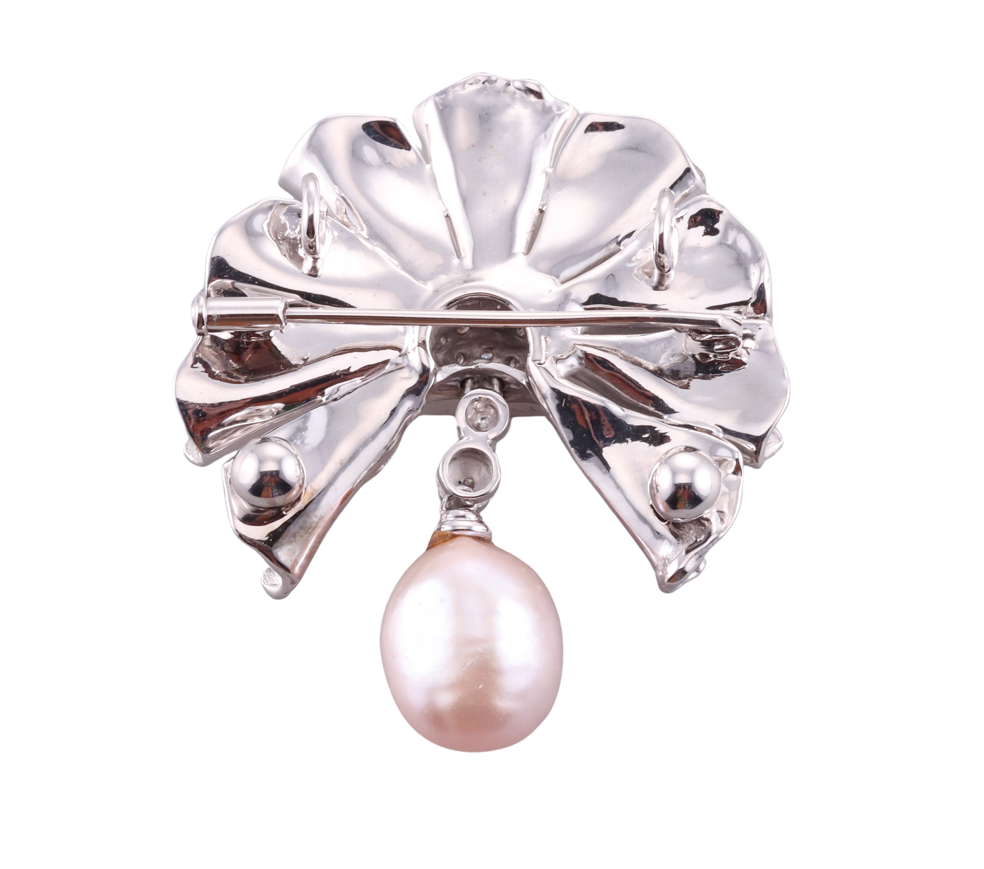 Zydo Diamond Pearl Gold Brooch Pin