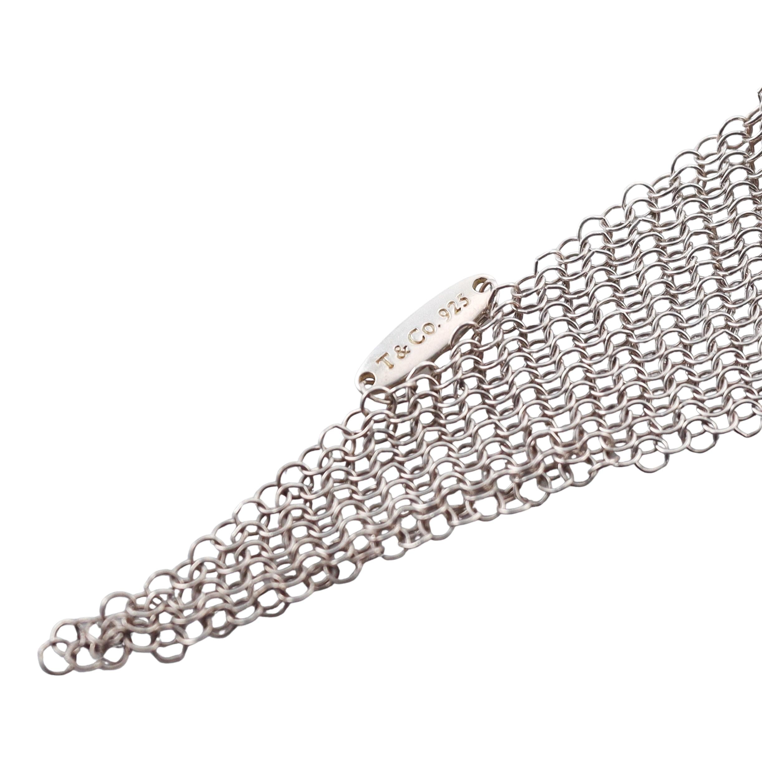 Tiffany & Co Elsa Peretti Silver Mesh Scarf Necklace