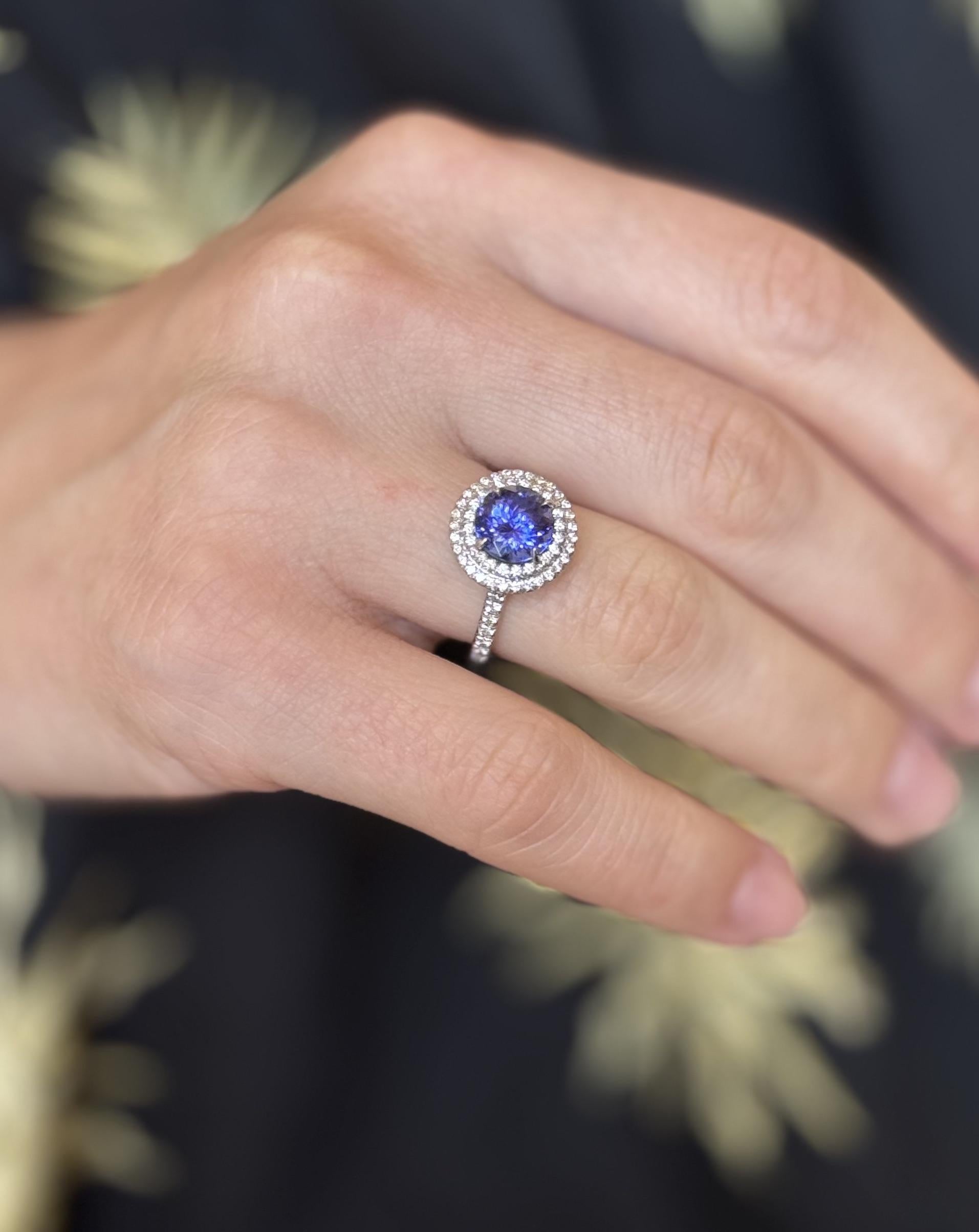 Tiffany & Co Soleste Tanzanite Diamond Platinum Ring