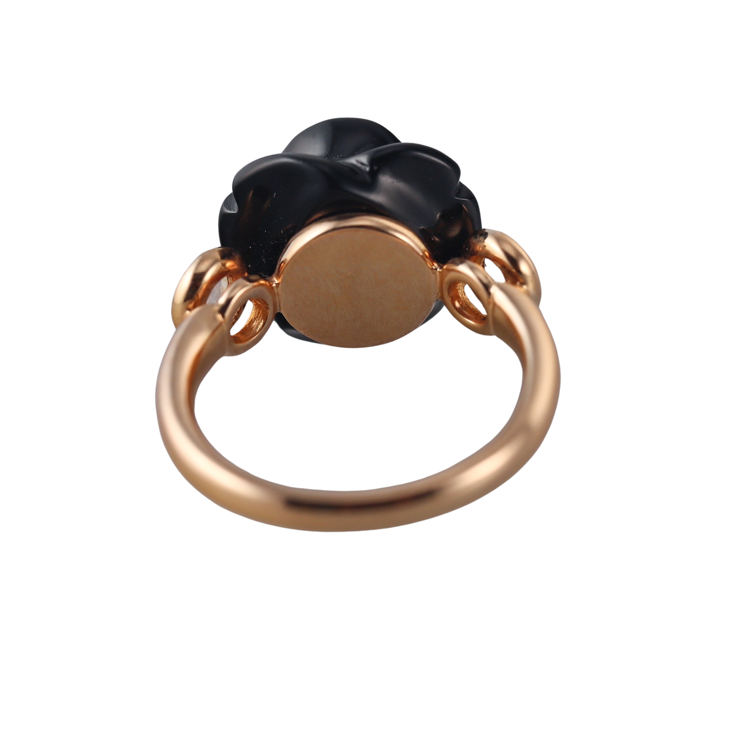 Mimi Milano Grace Diamond Onyx Rose Flower 18k Gold Ring