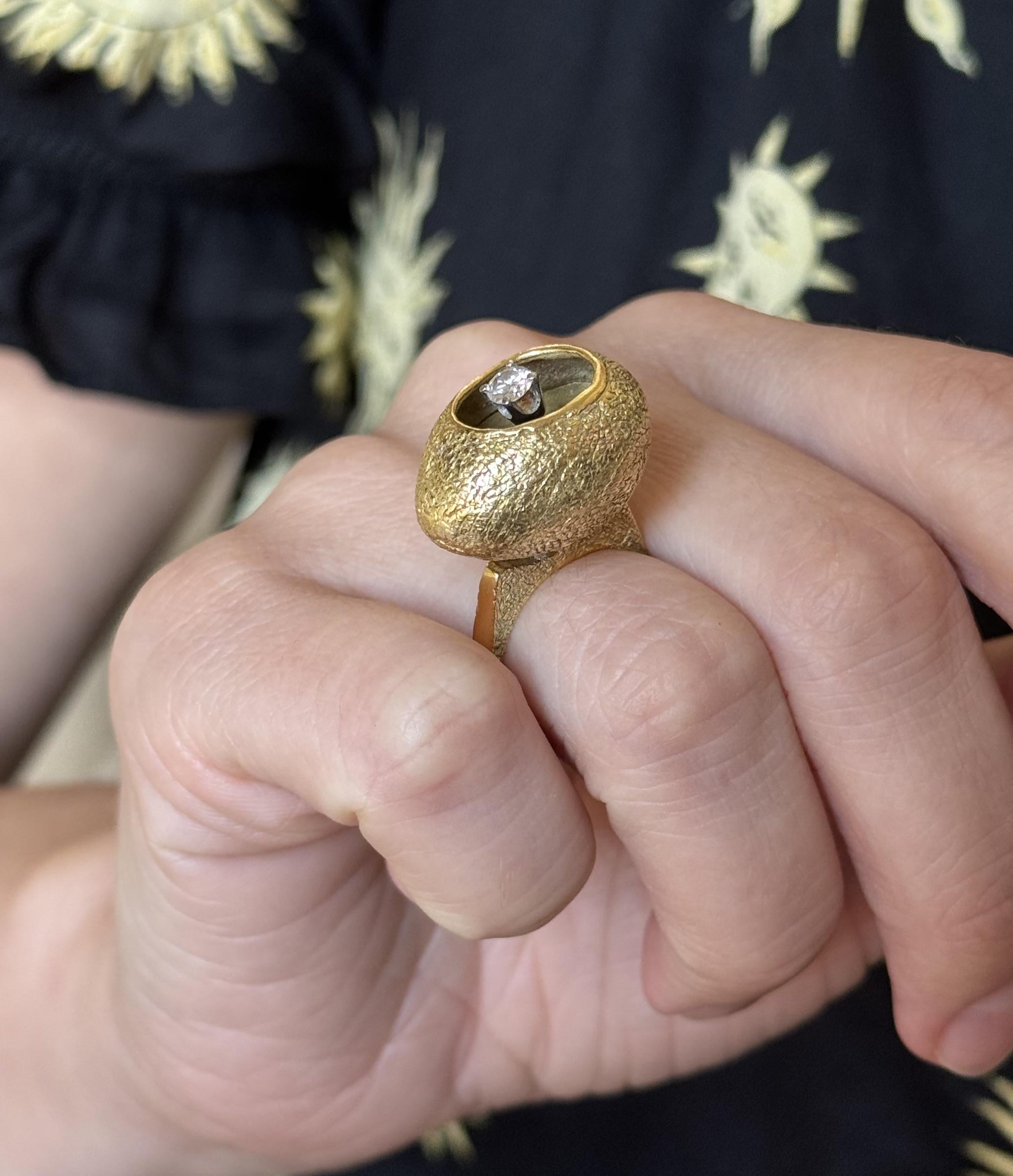 Cartier Lucas Brutalist Gold Diamond Ring