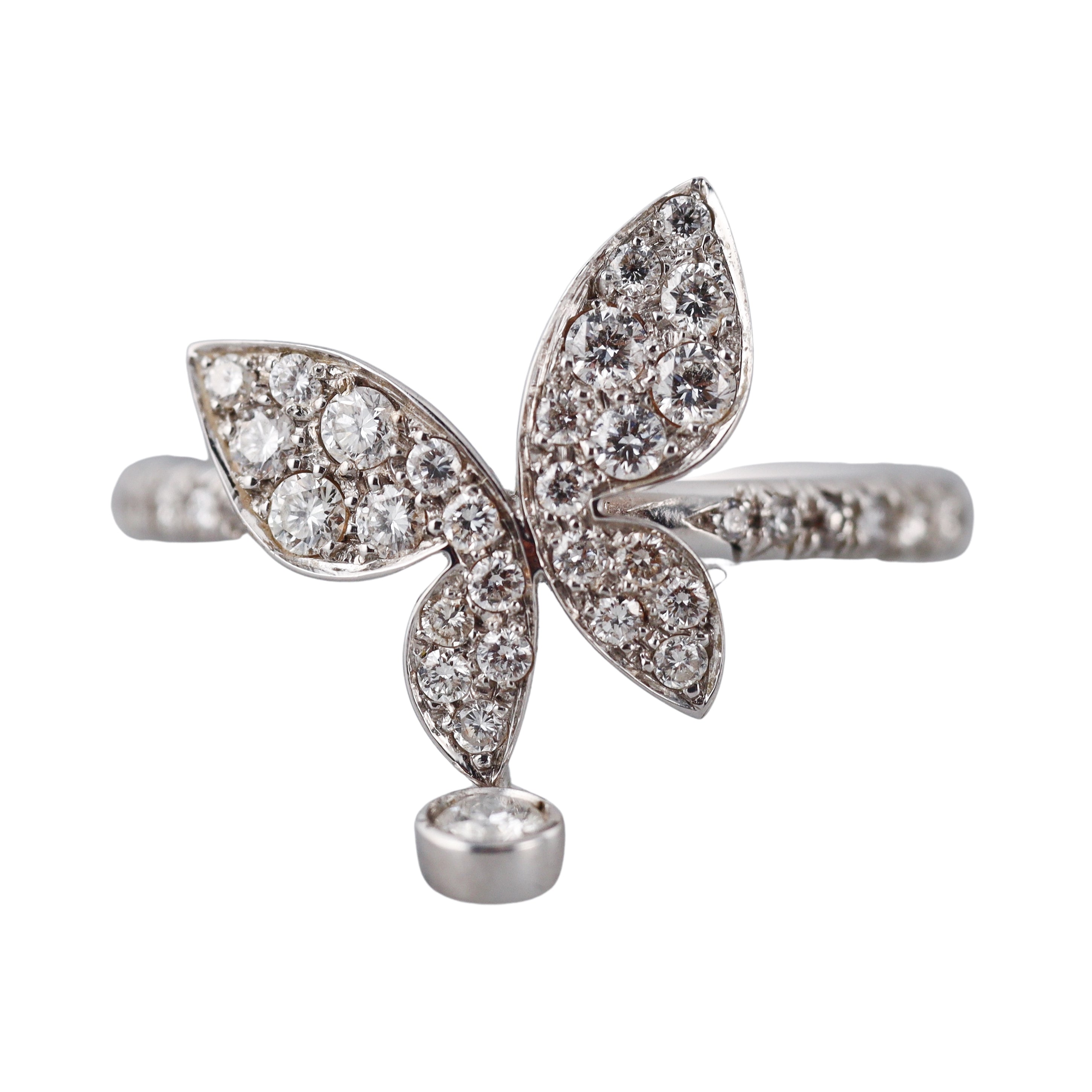 Mimi Milano Farfalla Diamond 18k White Gold Butterfly Ring