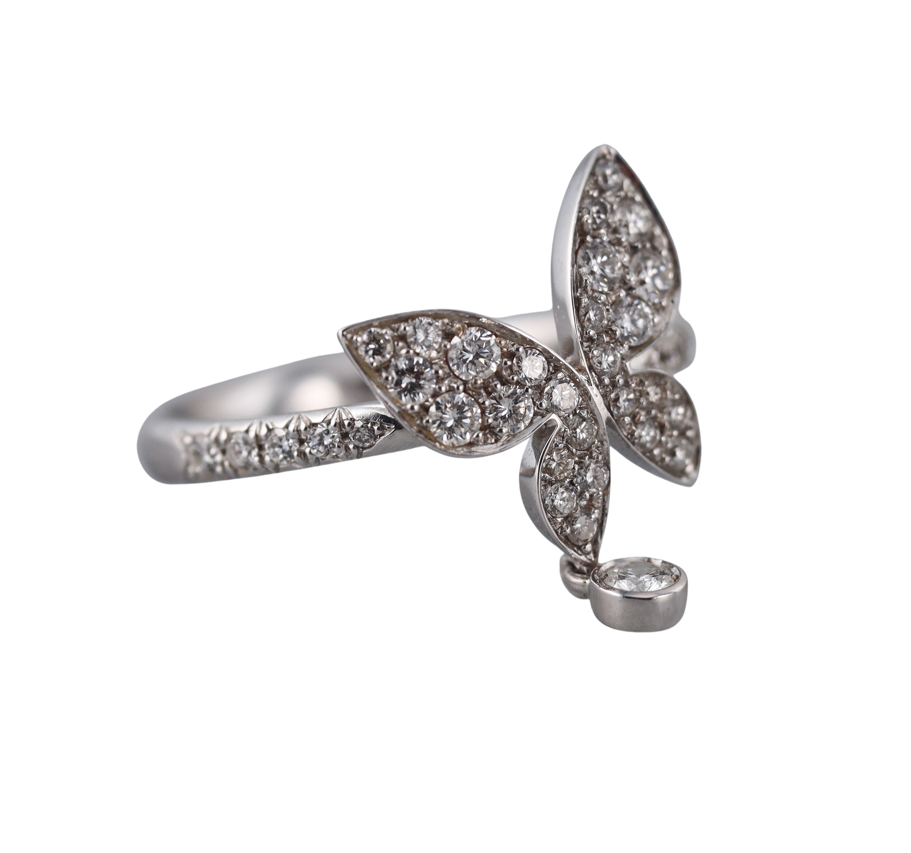 Mimi Milano Farfalla Diamond 18k White Gold Butterfly Ring