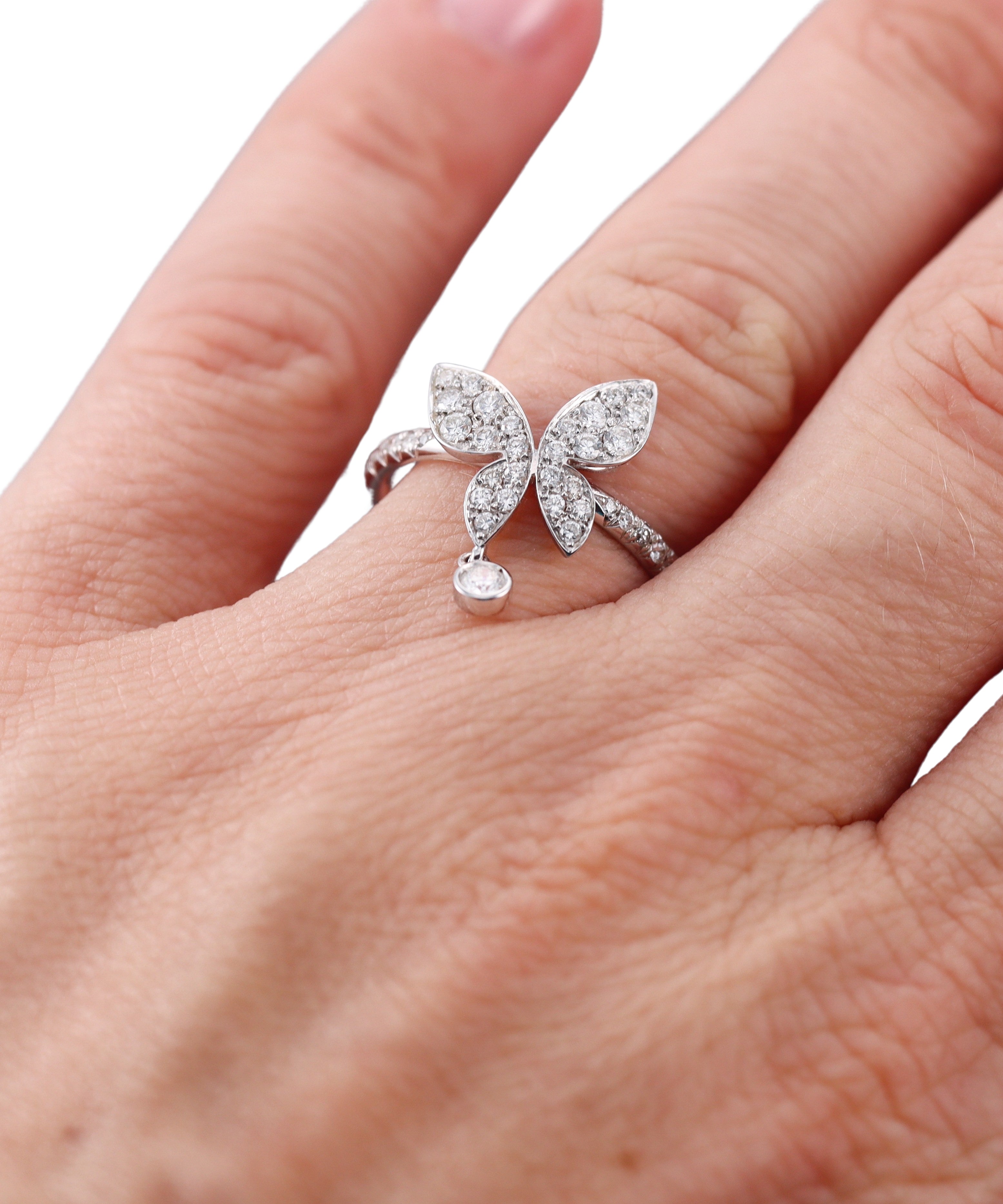 Mimi Milano Farfalla Diamond 18k White Gold Butterfly Ring