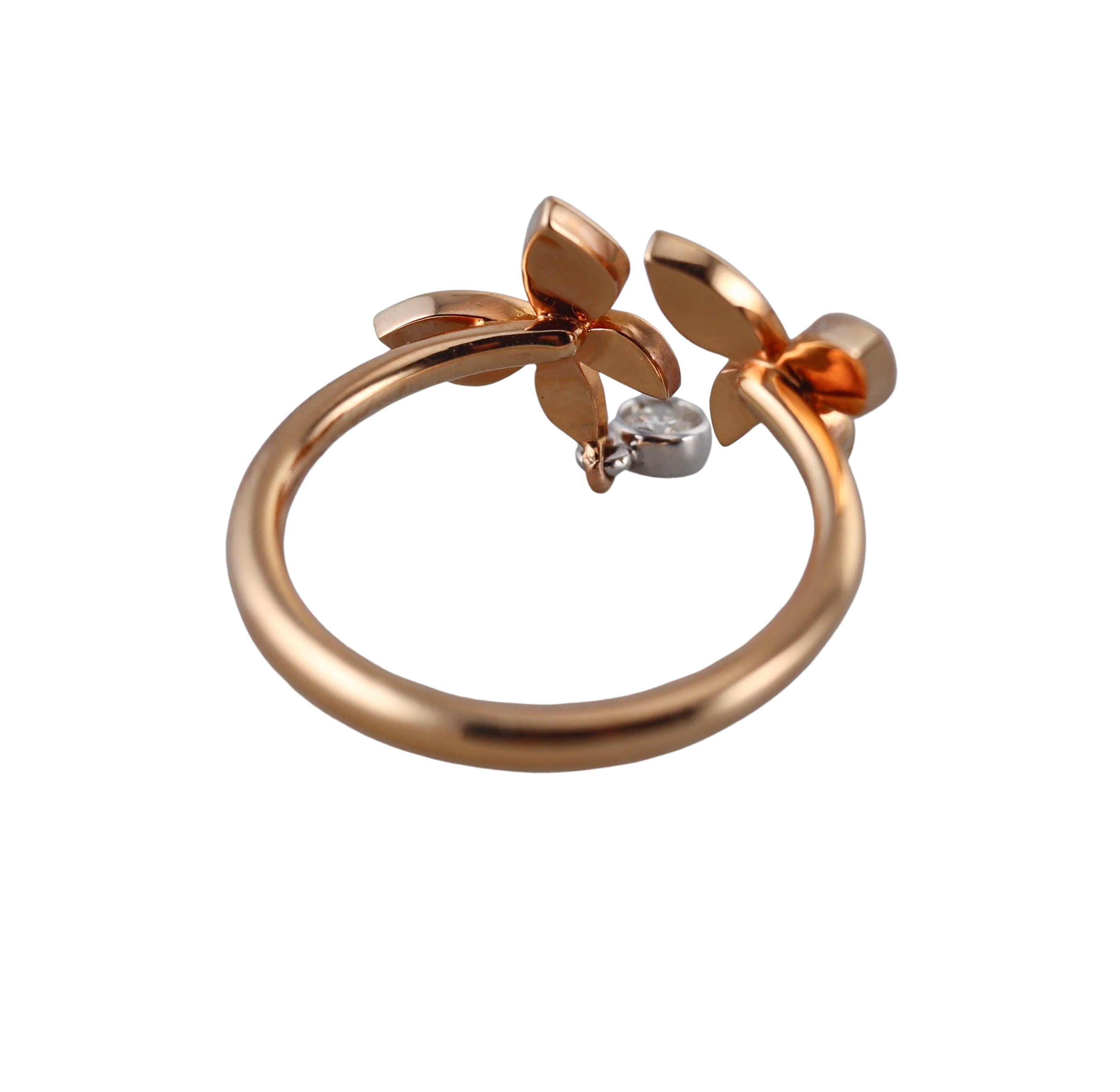 Mimi Milano Farfalla Diamond 18k Rose Gold Butterfly Ring