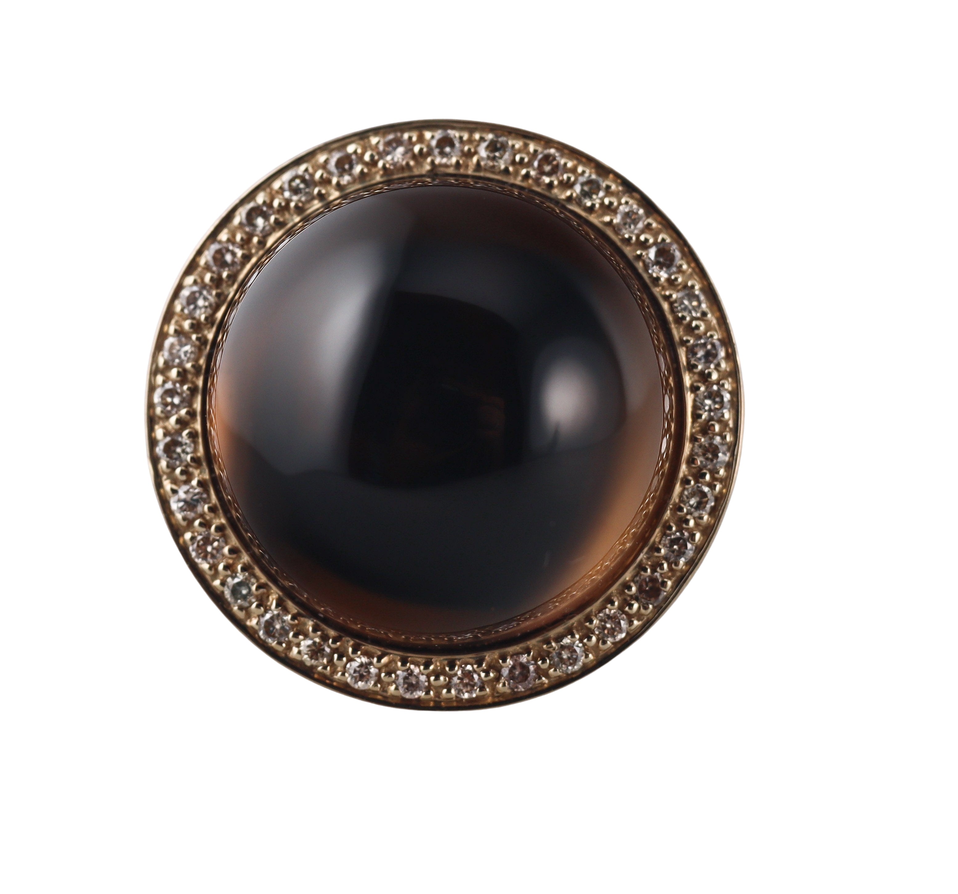 Mimi Milano Shan Teki Smokey Quartz Diamond 18k Gold Ring