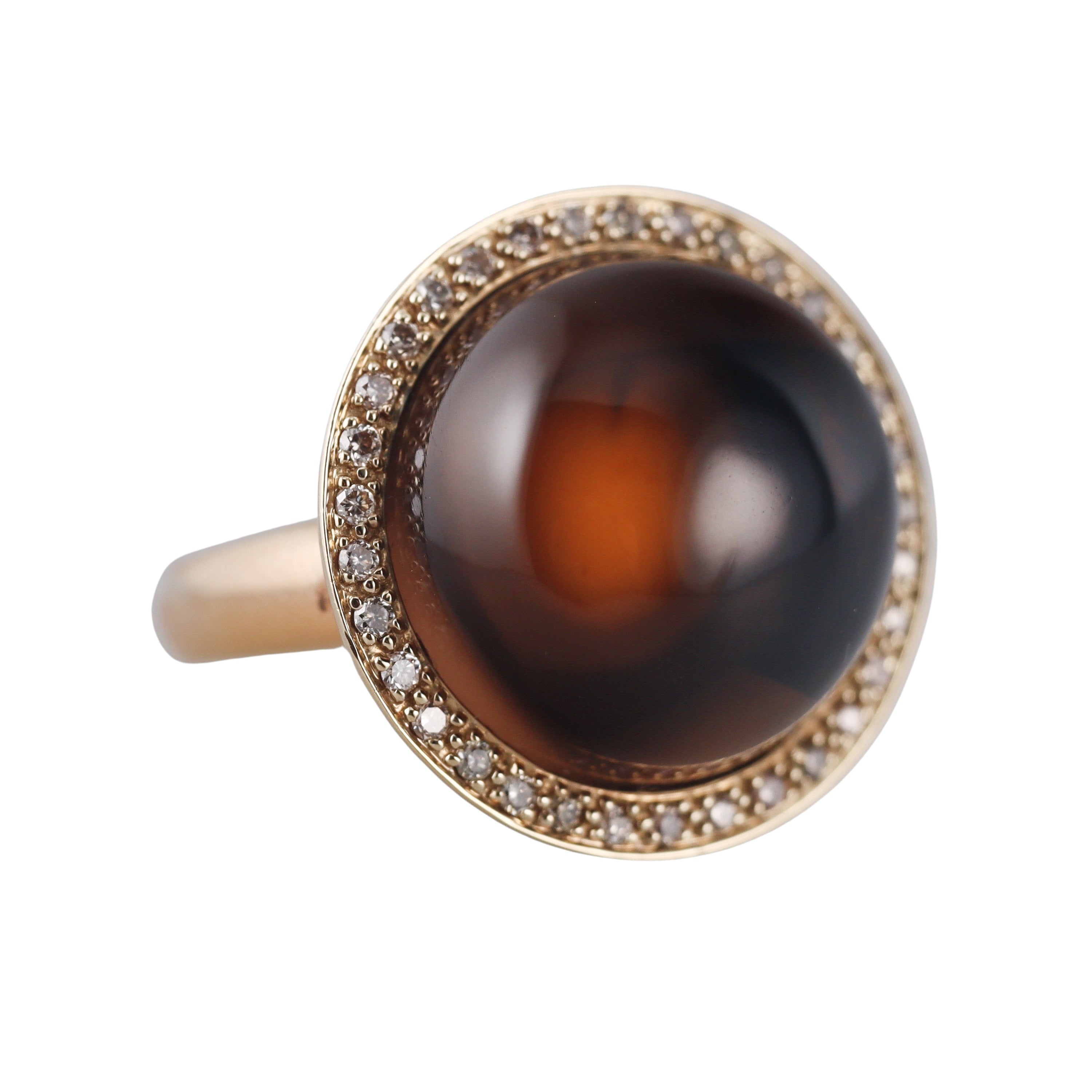 Mimi Milano Shan Teki Smokey Quartz Diamond 18k Gold Ring