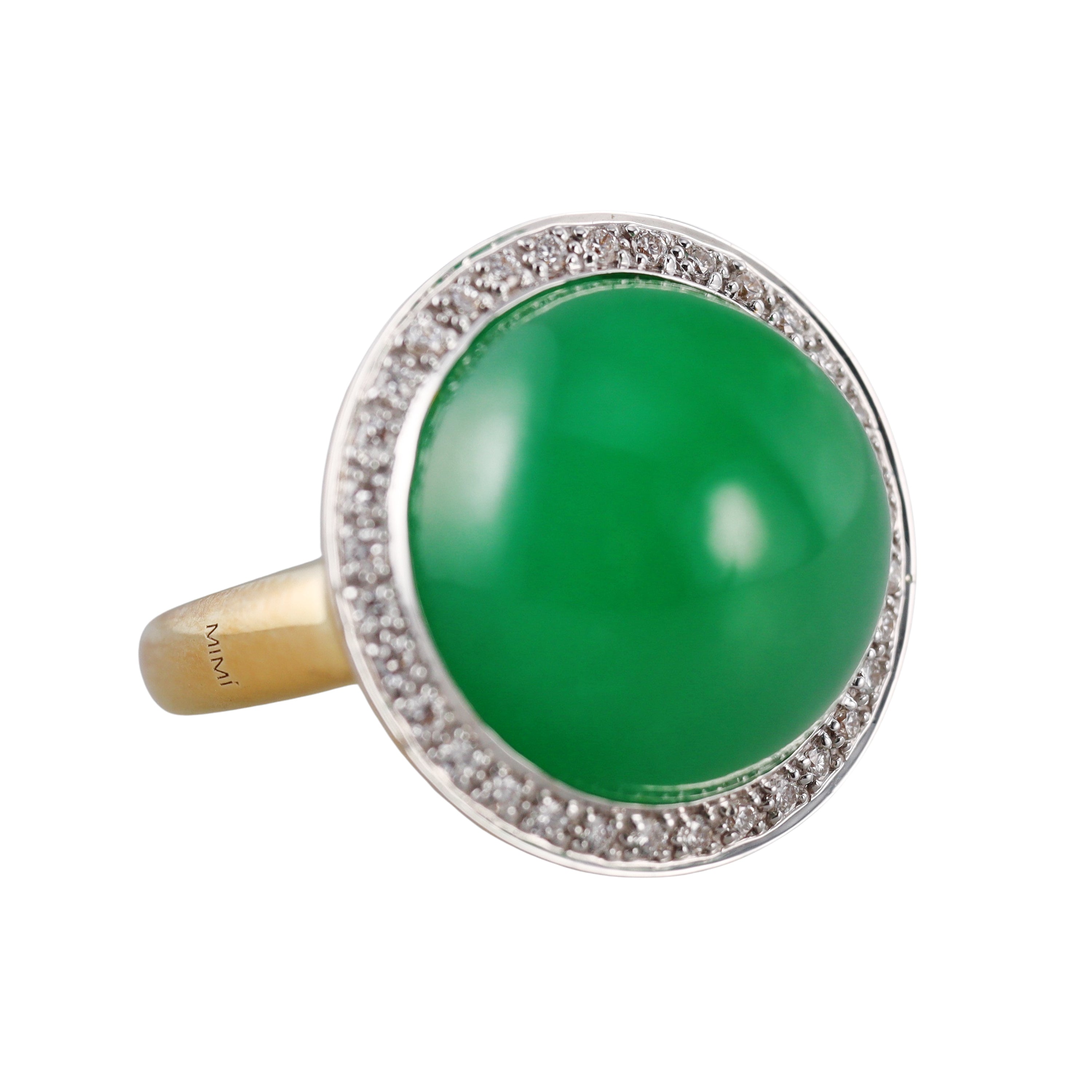 Mimi Milano Shan Teki Jade Diamond 18k Gold Ring