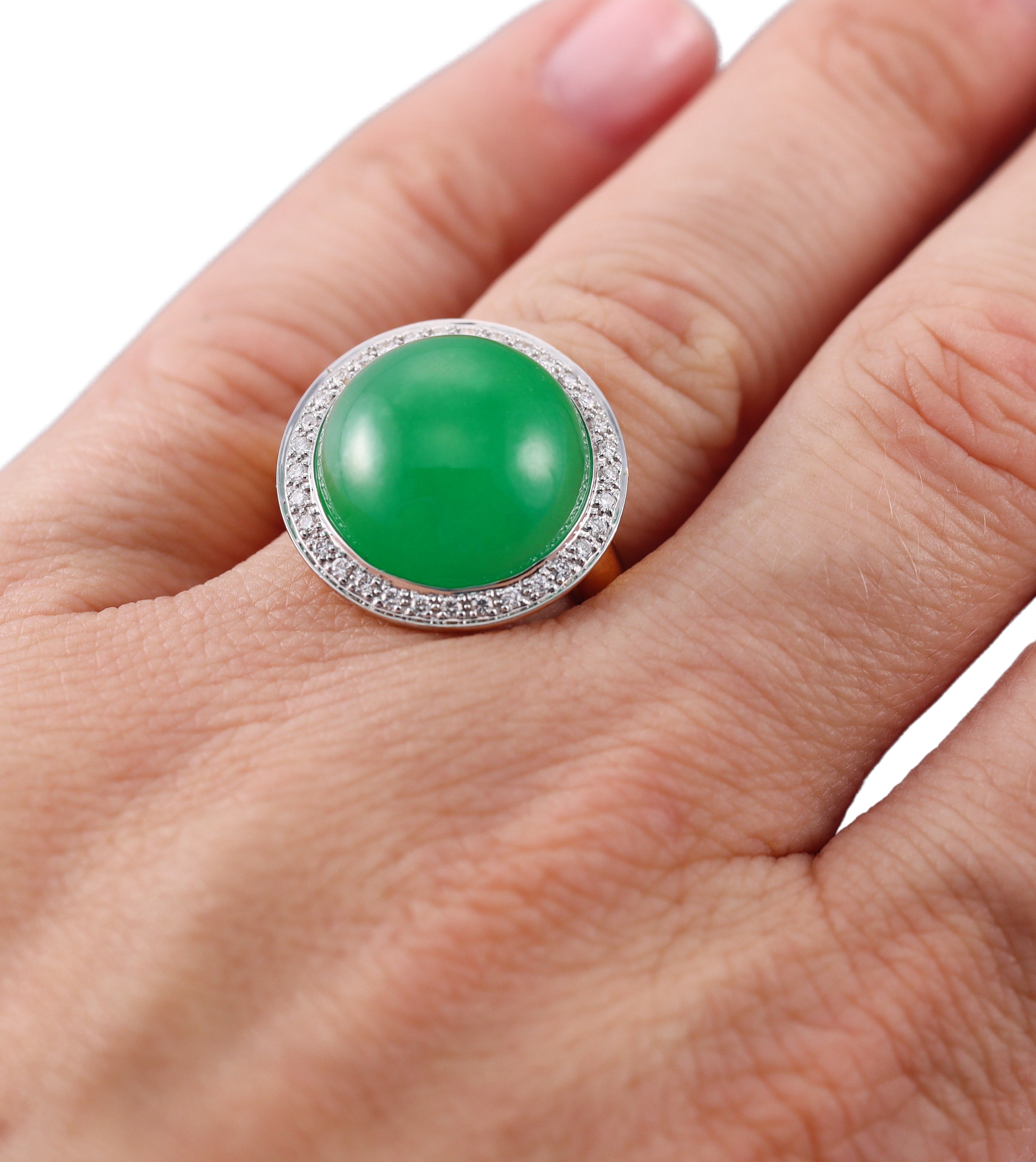 Mimi Milano Shan Teki Jade Diamond 18k Gold Ring