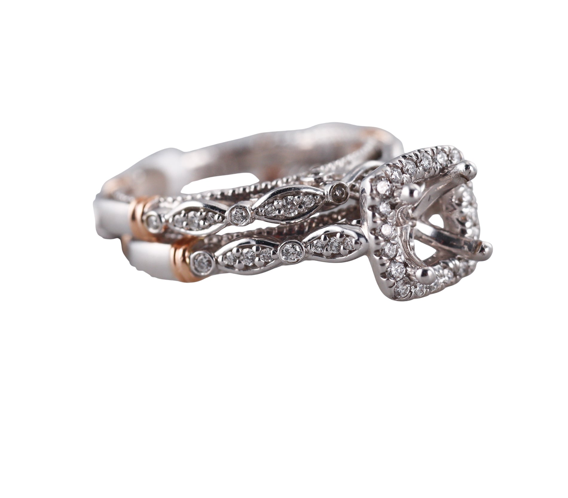 Verragio Parisian Gold Engagement Wedding Ring Setting Set