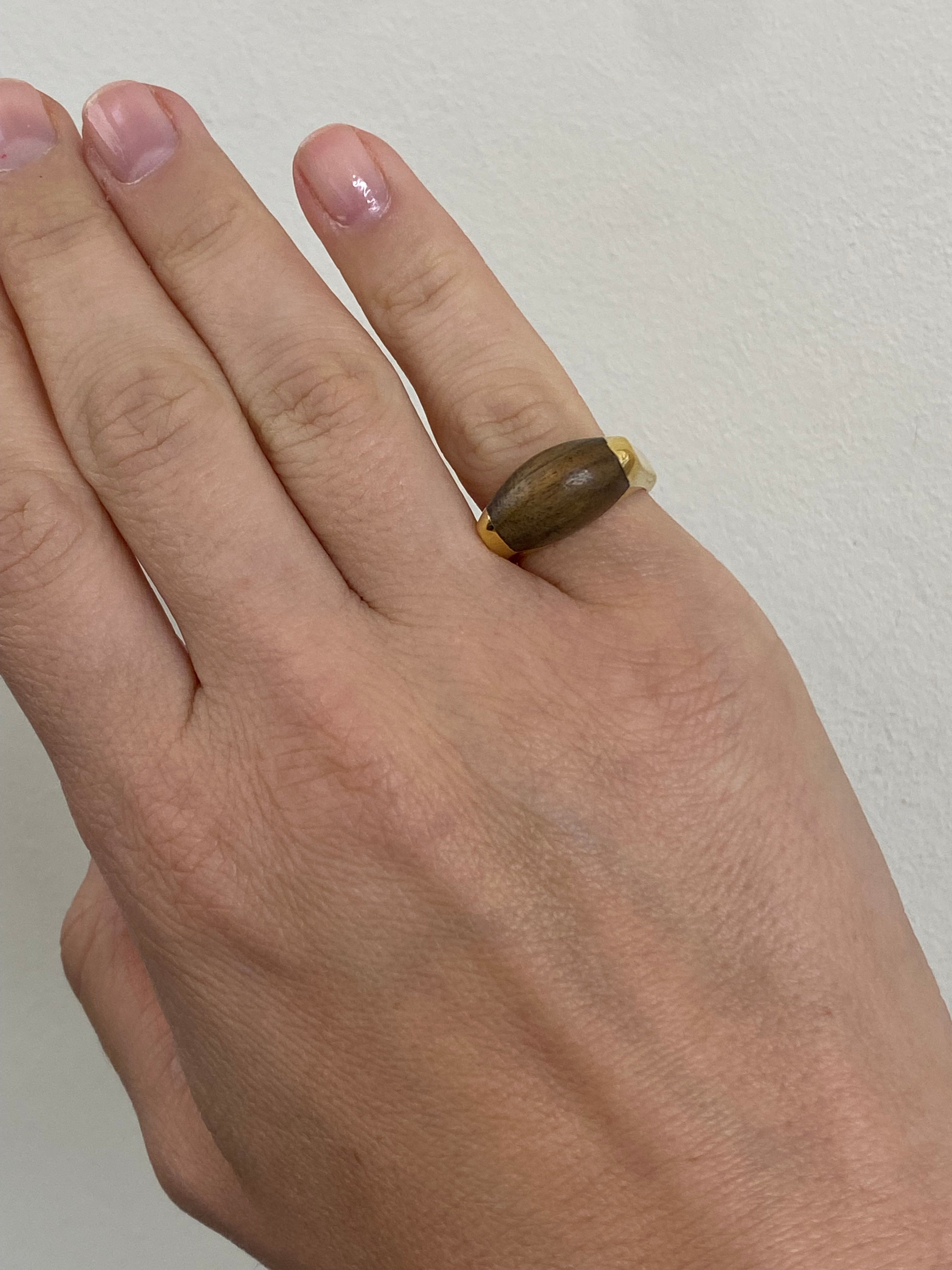 Asprey Wood Gold Ring