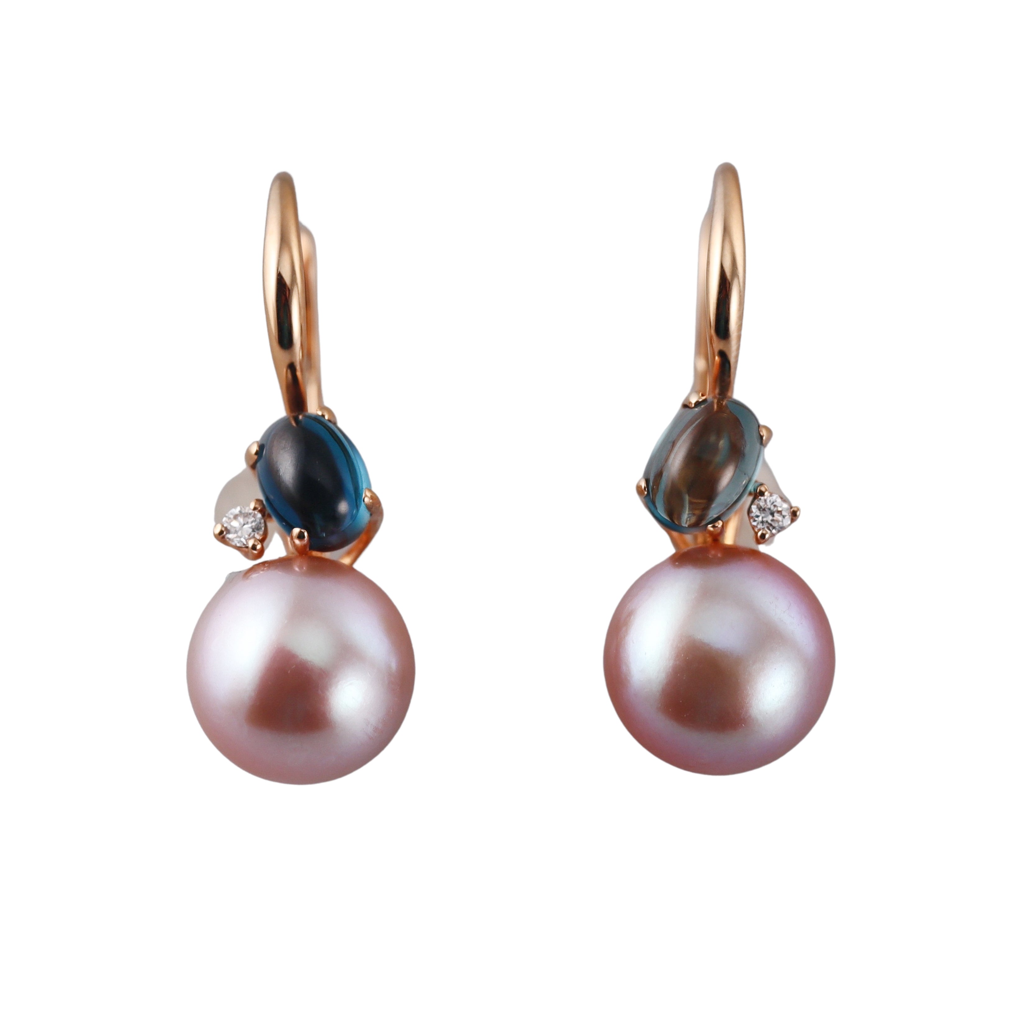 Mimi Milano Pearl Diamond Topaz 18k Gold Earrings