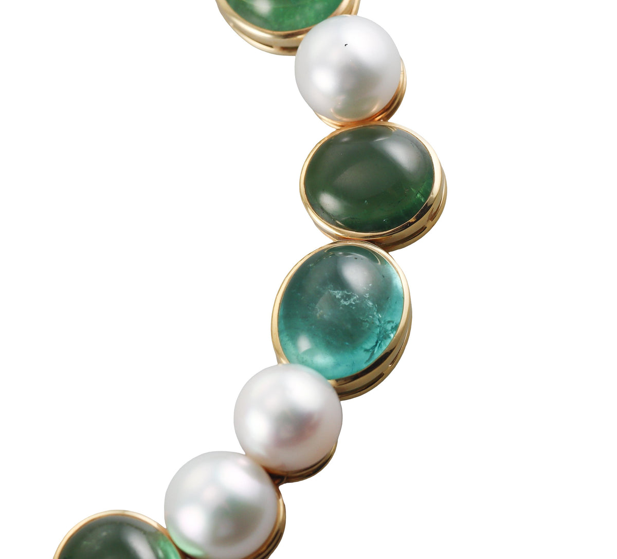 Leo de Vroomen Aquamarine Pearl Gold Necklace Earrings Bracelet Suite