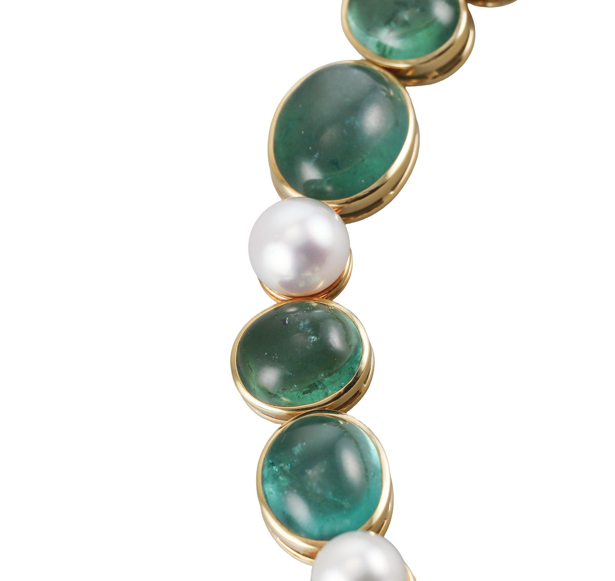 Leo de Vroomen Aquamarine Pearl Gold Necklace Earrings Bracelet Suite