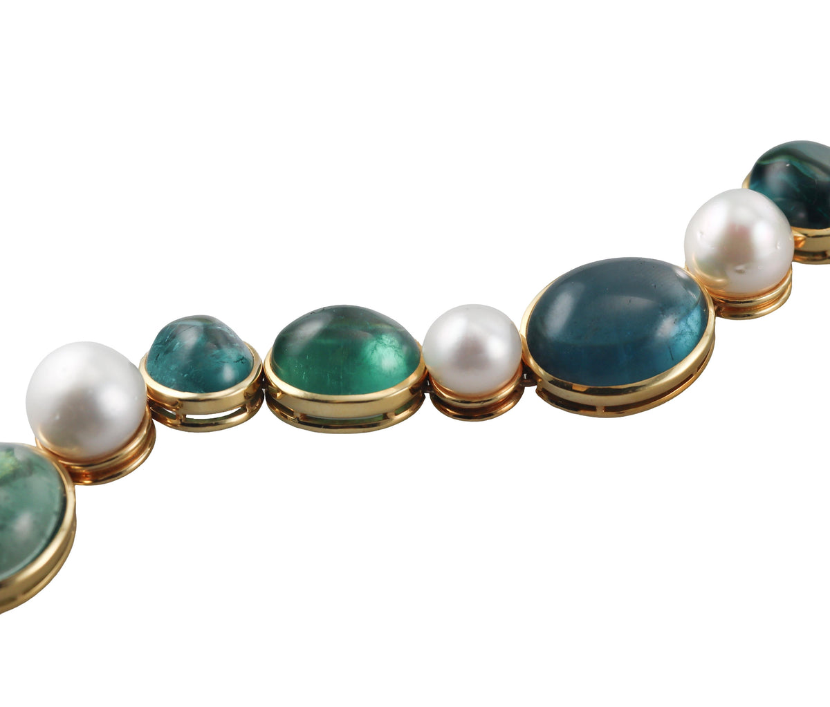 Leo de Vroomen Aquamarine Pearl Gold Necklace Earrings Bracelet Suite