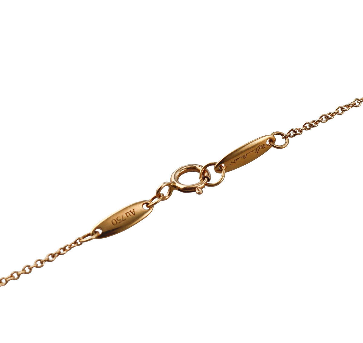 Tiffany & Co Elsa Peretti Jade Eternal Circle Pendant Gold Necklace