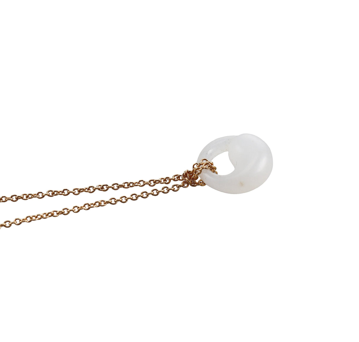 Tiffany & Co Elsa Peretti Jade Eternal Circle Pendant Gold Necklace