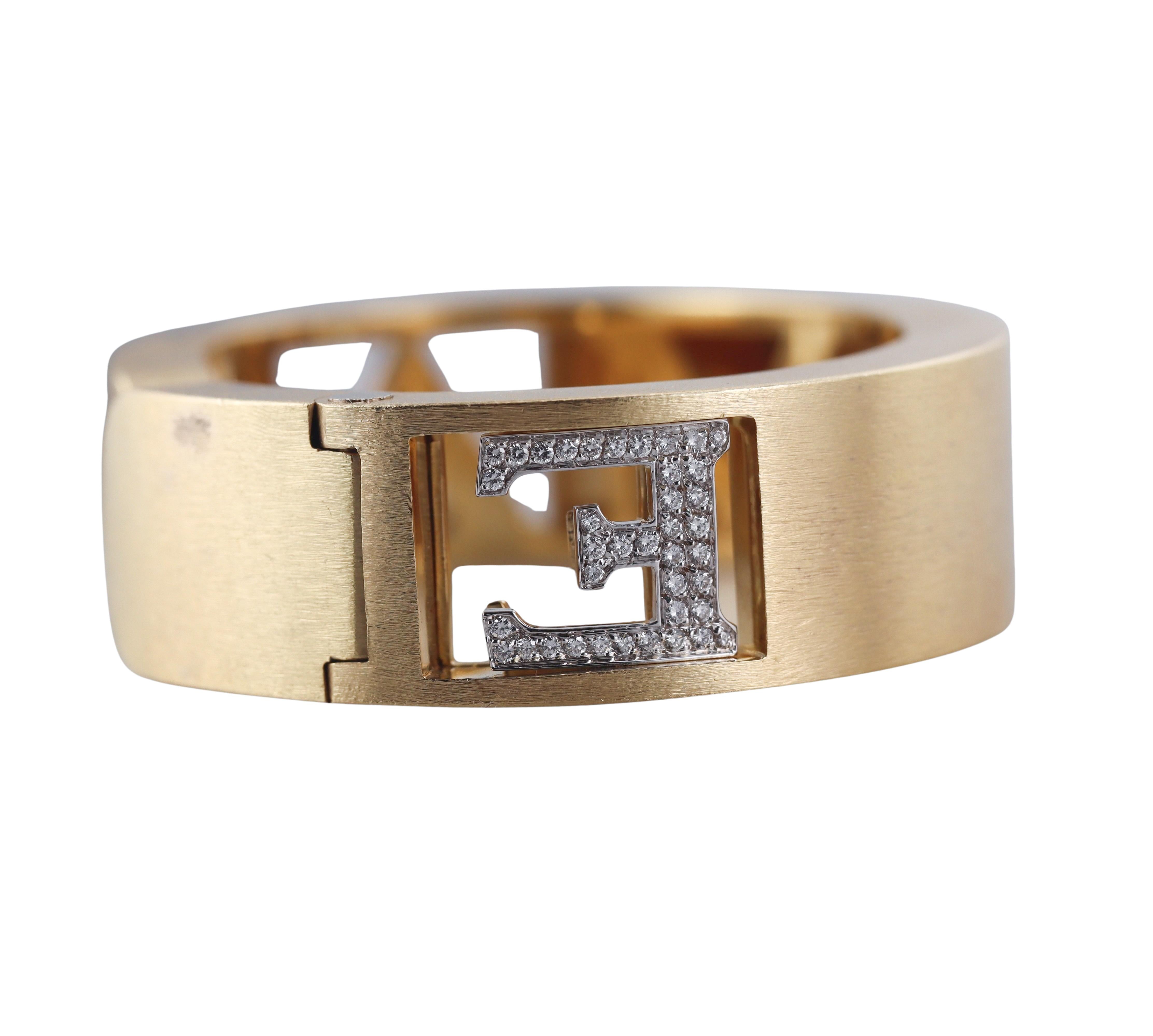 Pasquale Bruni Vintage Amor Est Vita Gold Cuff Bracelet